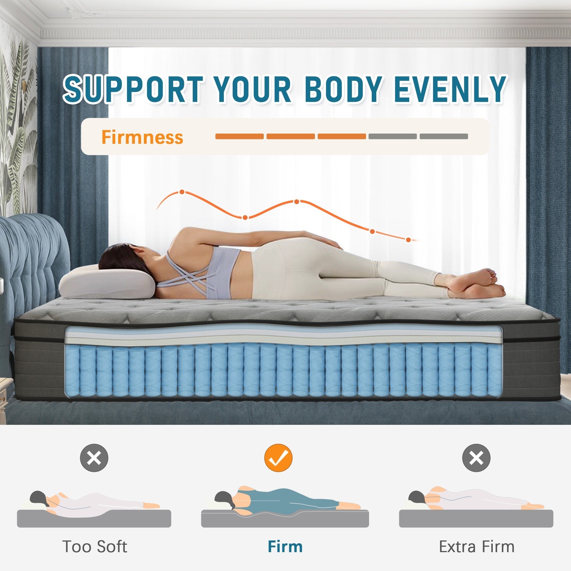 14-inch Firm Euro Top Gel Memory Foam Hybrid Mattress in a Box