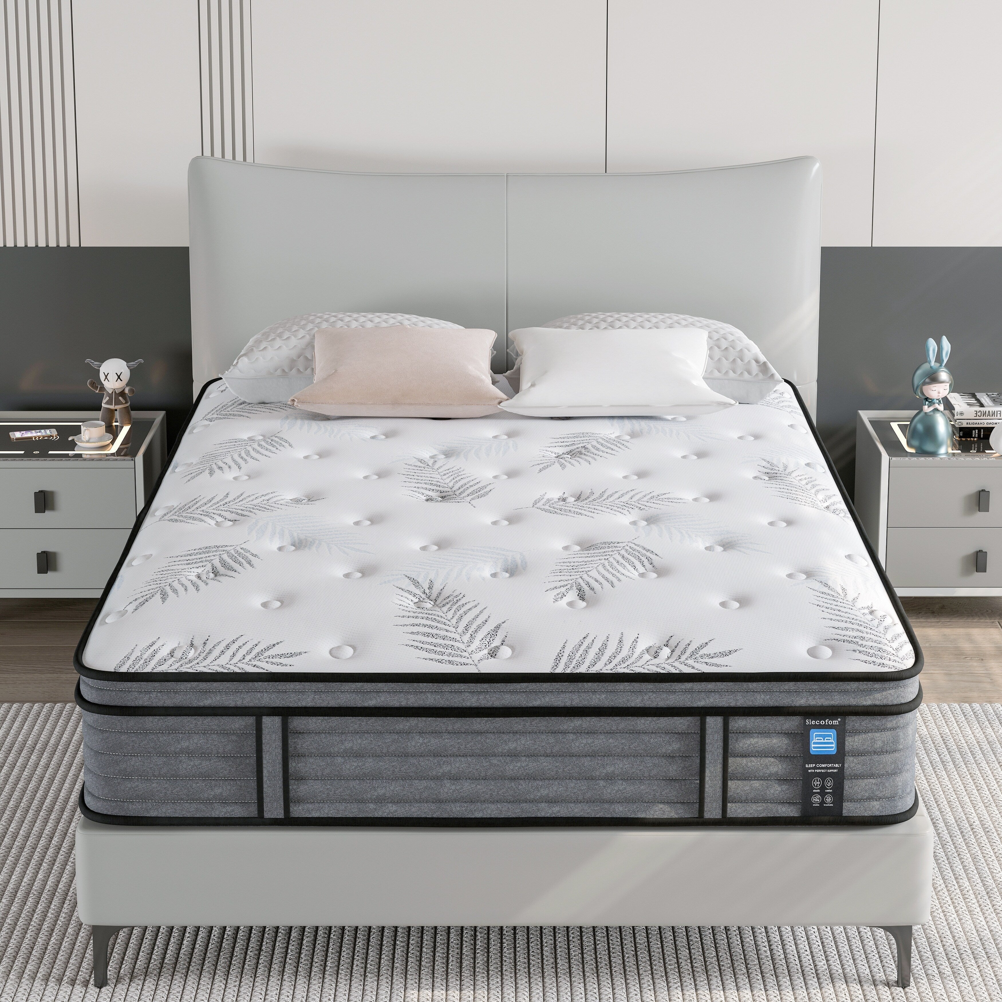 Matelas hybride en mousse à mémoire de forme Cool Gel de 14 pouces, ferme, pour petites chambres