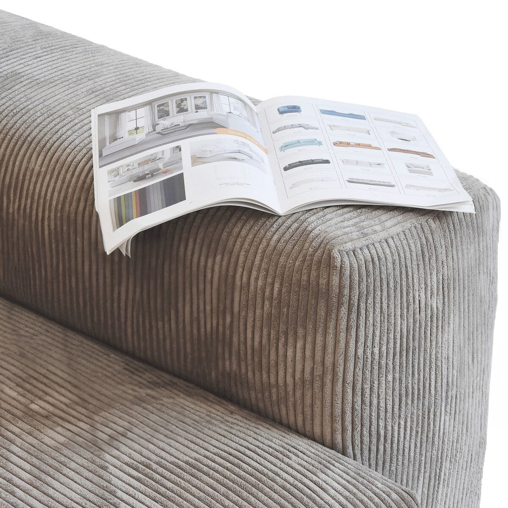 Canapé modulable sectionnel en velours côtelé 141,73 pouces avec coussin épais, canapé convertible à assise profonde pour salon