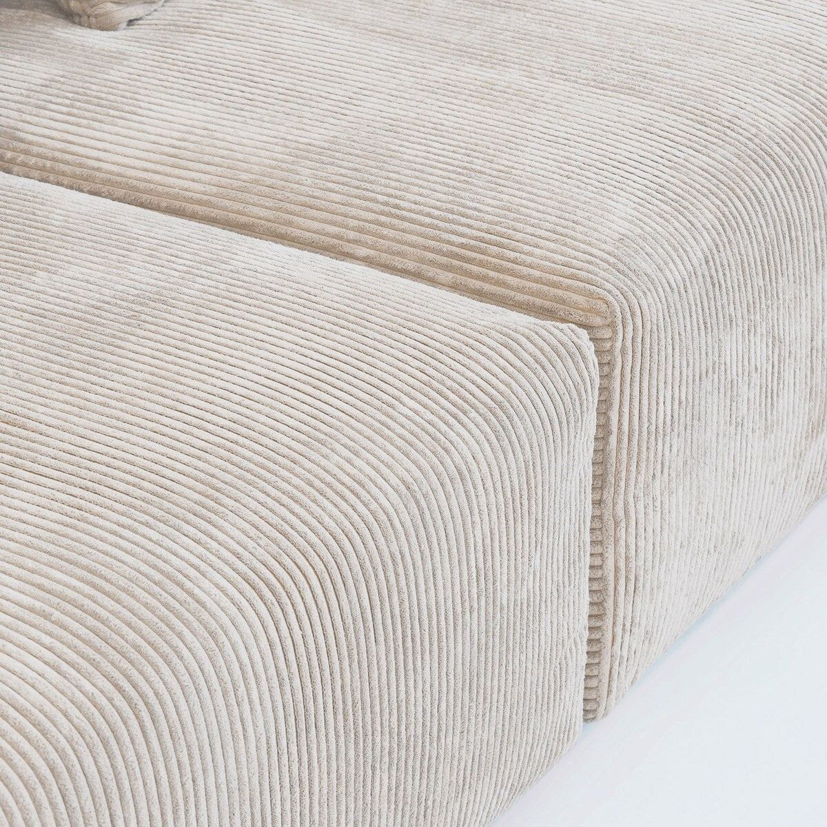 Canapé modulable sectionnel en velours côtelé 141,73 pouces avec coussin épais, canapé convertible à assise profonde pour salon