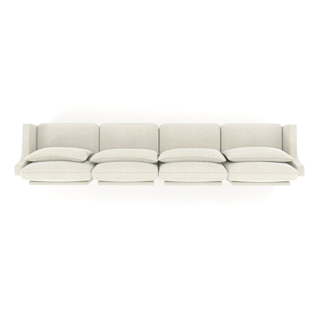 Canapé 6 places en chenille 141,7 avec base ergonomique en bois et éponge haute résilience pour le salon