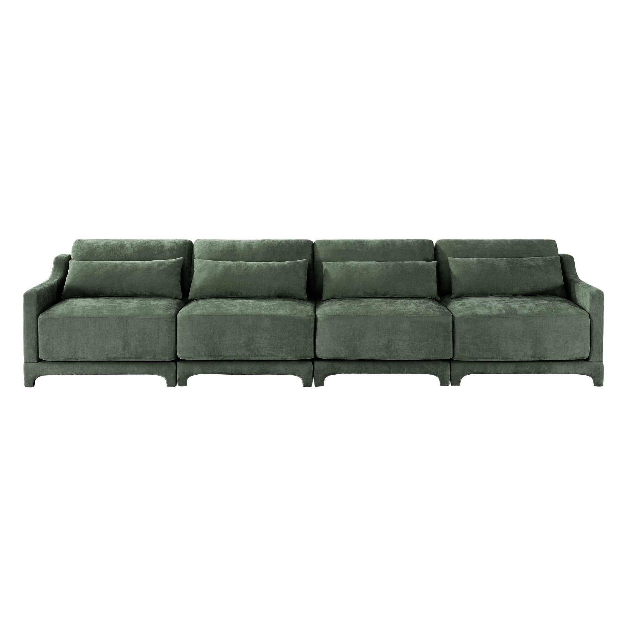 Canapé 6 places en chenille 141,7 avec base ergonomique en bois et éponge haute résilience pour le salon