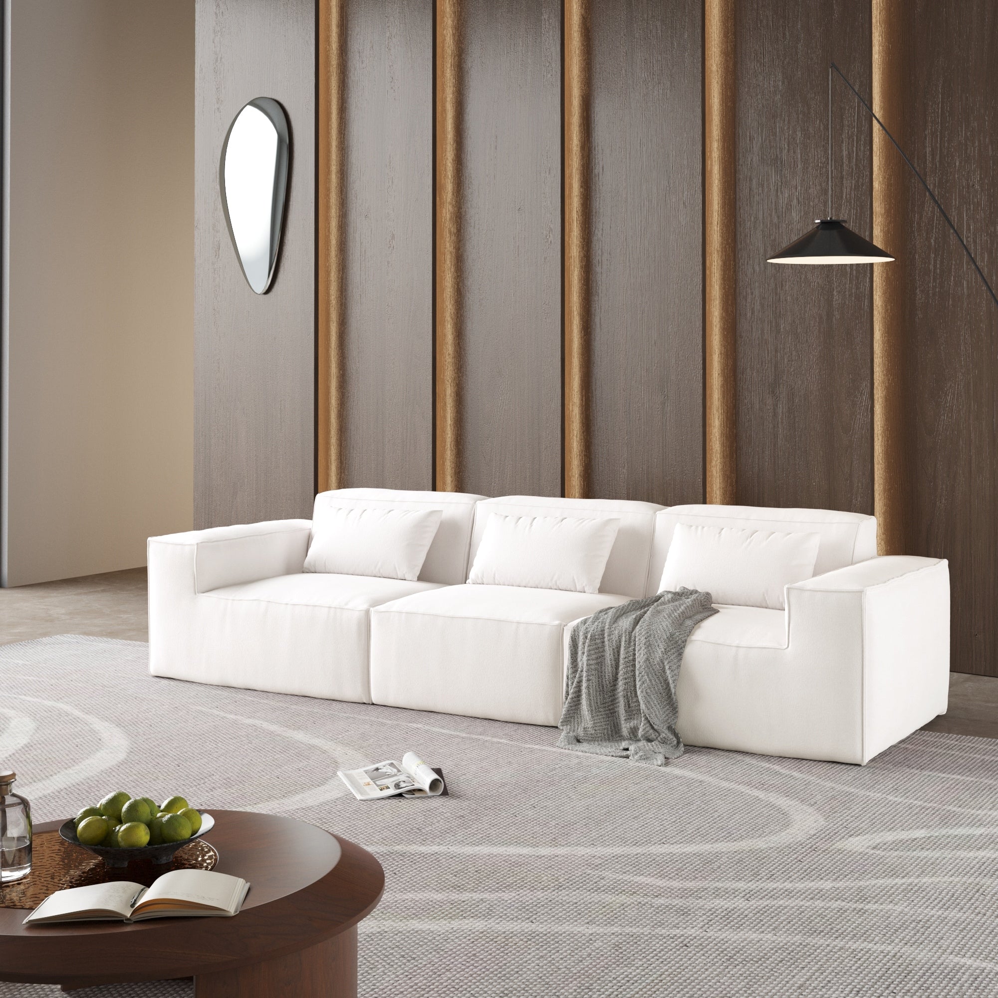 Canapé sectionnel Cloud 149, grand canapé modulaire 4 places, canapés modernes et confortables en velours côtelé, meubles de salon
