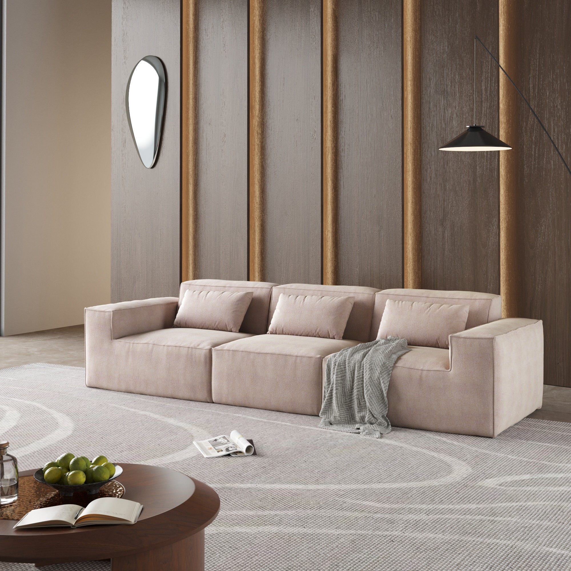 Canapé sectionnel Cloud 149, grand canapé modulaire 4 places, canapés modernes et confortables en velours côtelé, meubles de salon