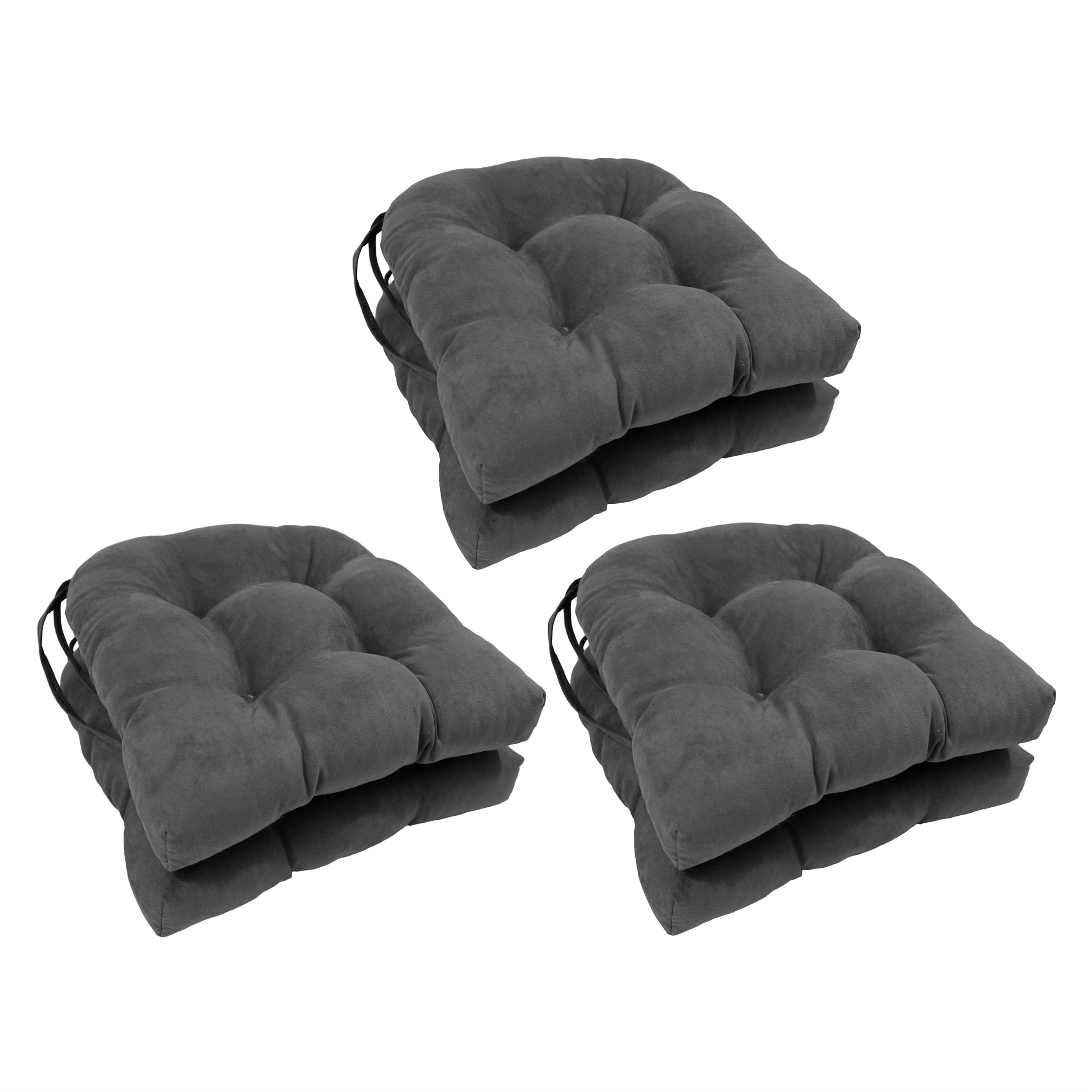 Coussins de chaise d'intérieur en microsuède en forme de U de 16 pouces (lot de 2, 4 ou 6)