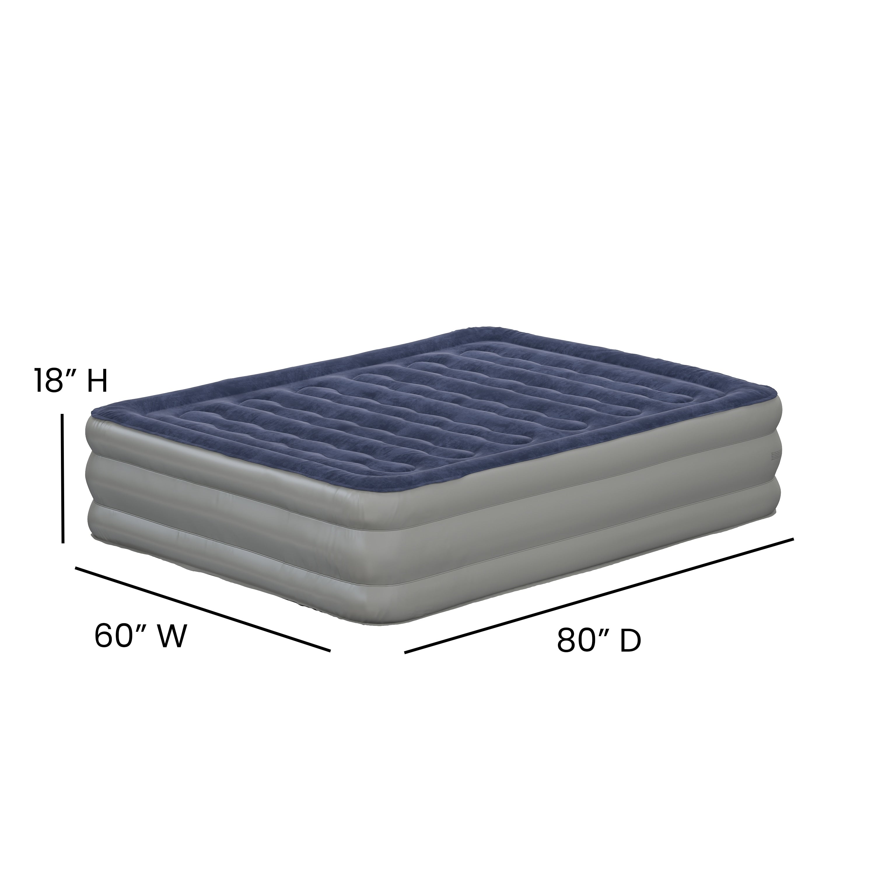 18 Blow-Up Air Mattress with Internal Electric Pump and Carrying Case