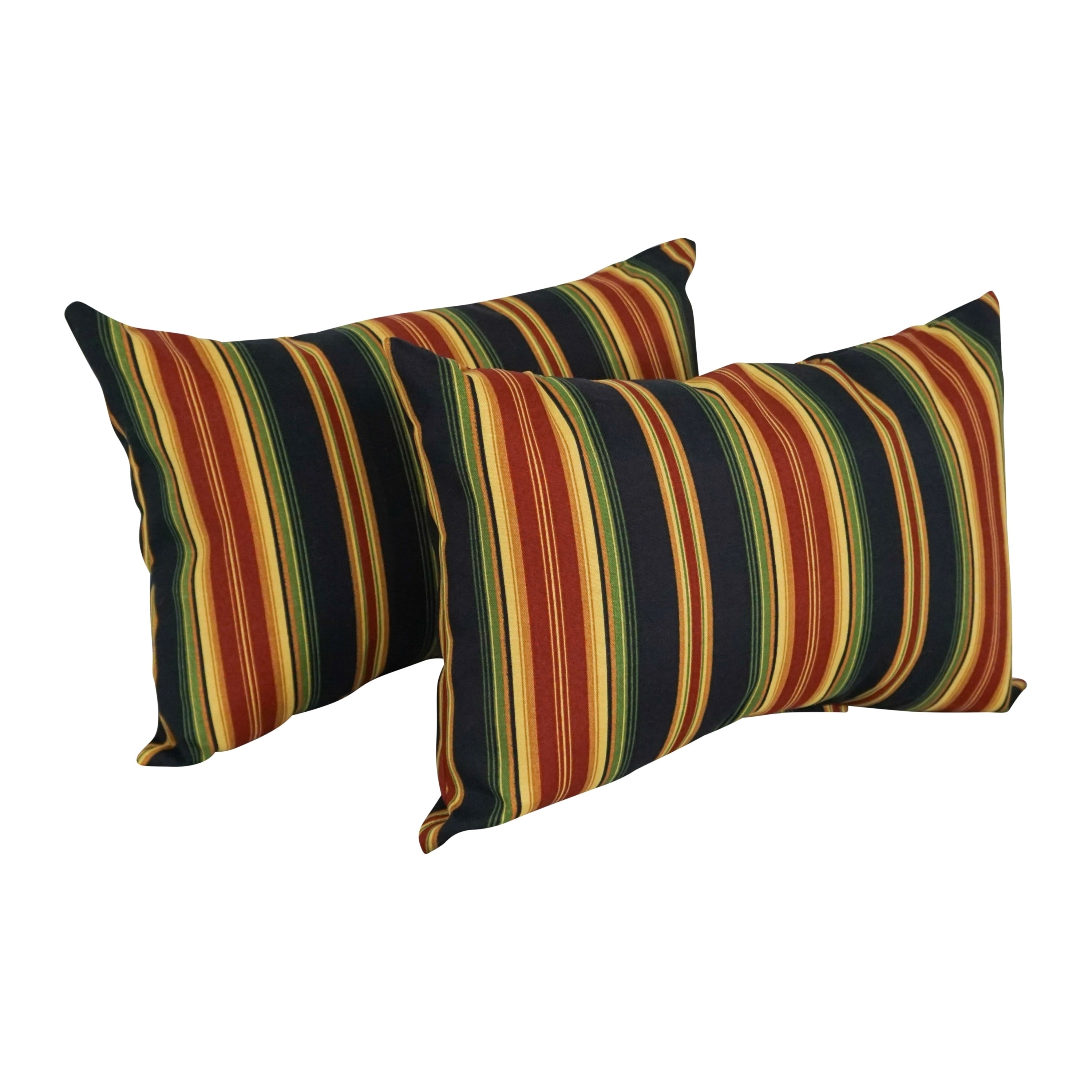 Coussins d'extérieur 19 x 11 pouces (lot de 2, motifs variés) - 19 x 11