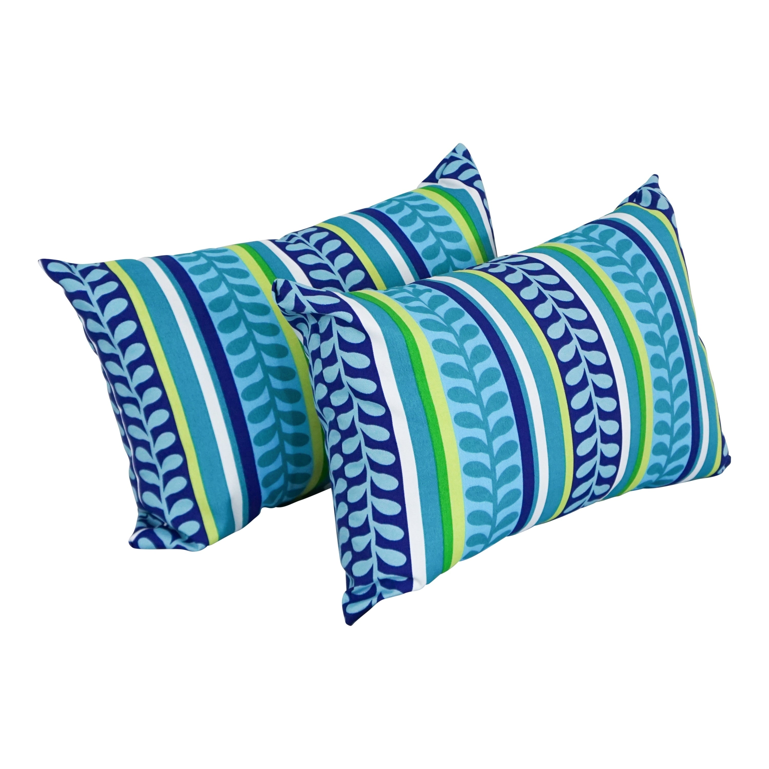 Coussins d'extérieur 19 x 11 pouces (lot de 2, motifs variés) - 19 x 11