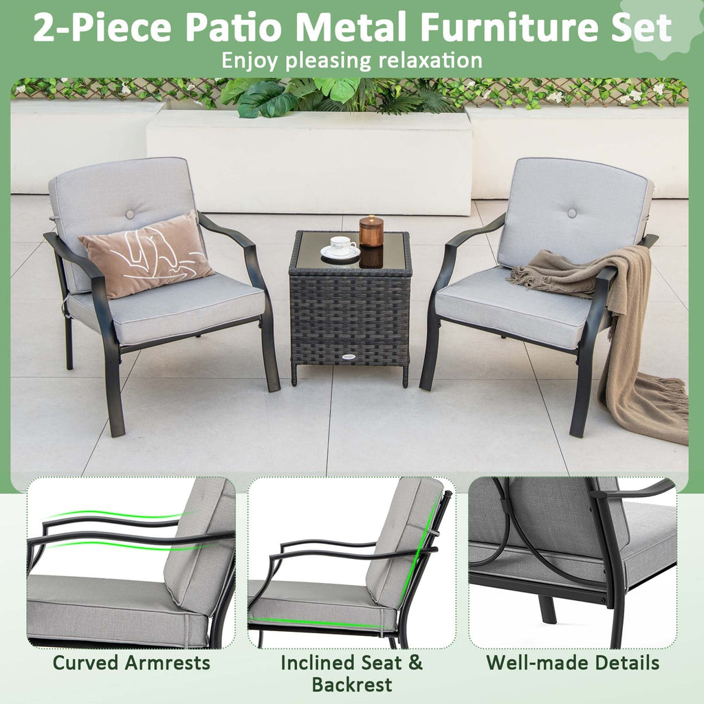 Ensemble de meubles de patio 2/4 pièces, ensemble de table de conversation pour canapé d'extérieur
