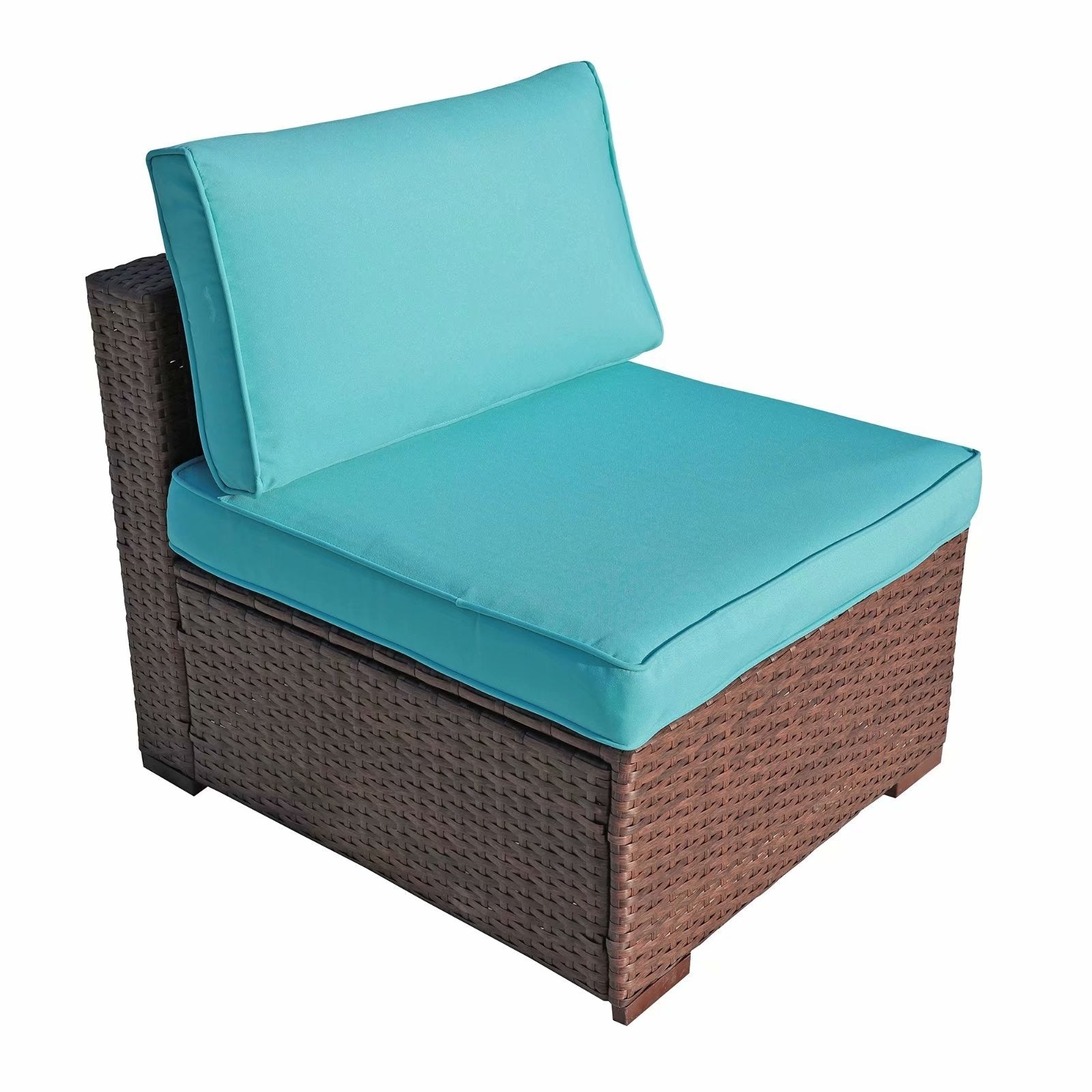 Ensemble de canapé d'angle sectionnel en osier pour patio, 2 pièces