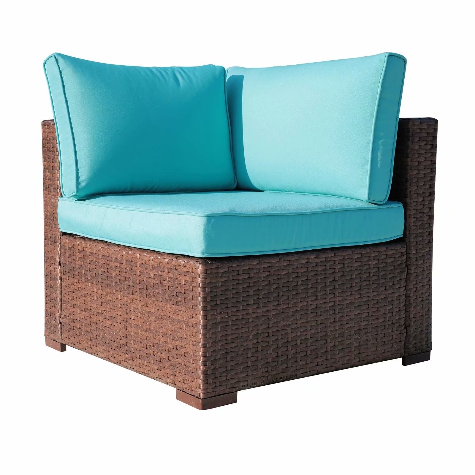Ensemble de canapé d'angle sectionnel en osier pour patio, 2 pièces