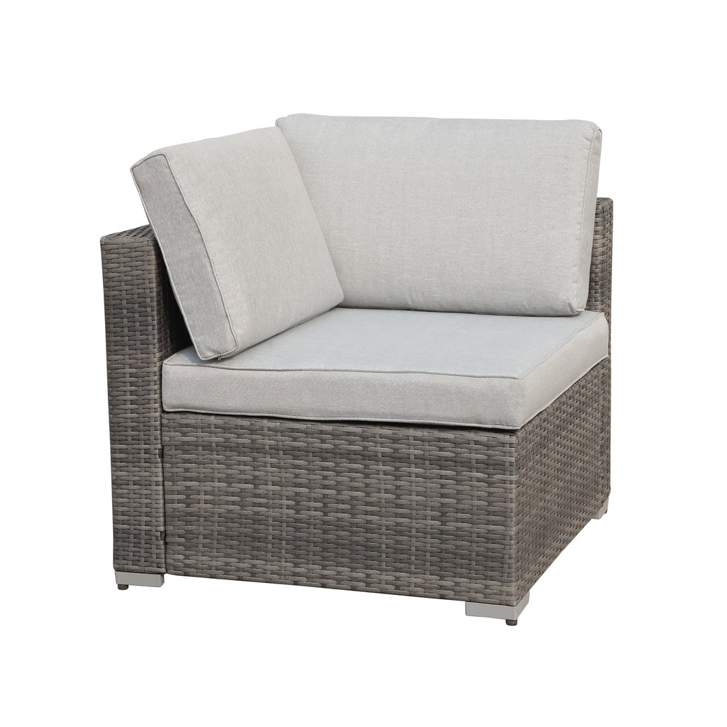 Ensemble de canapé d'angle sectionnel en osier pour patio, 2 pièces