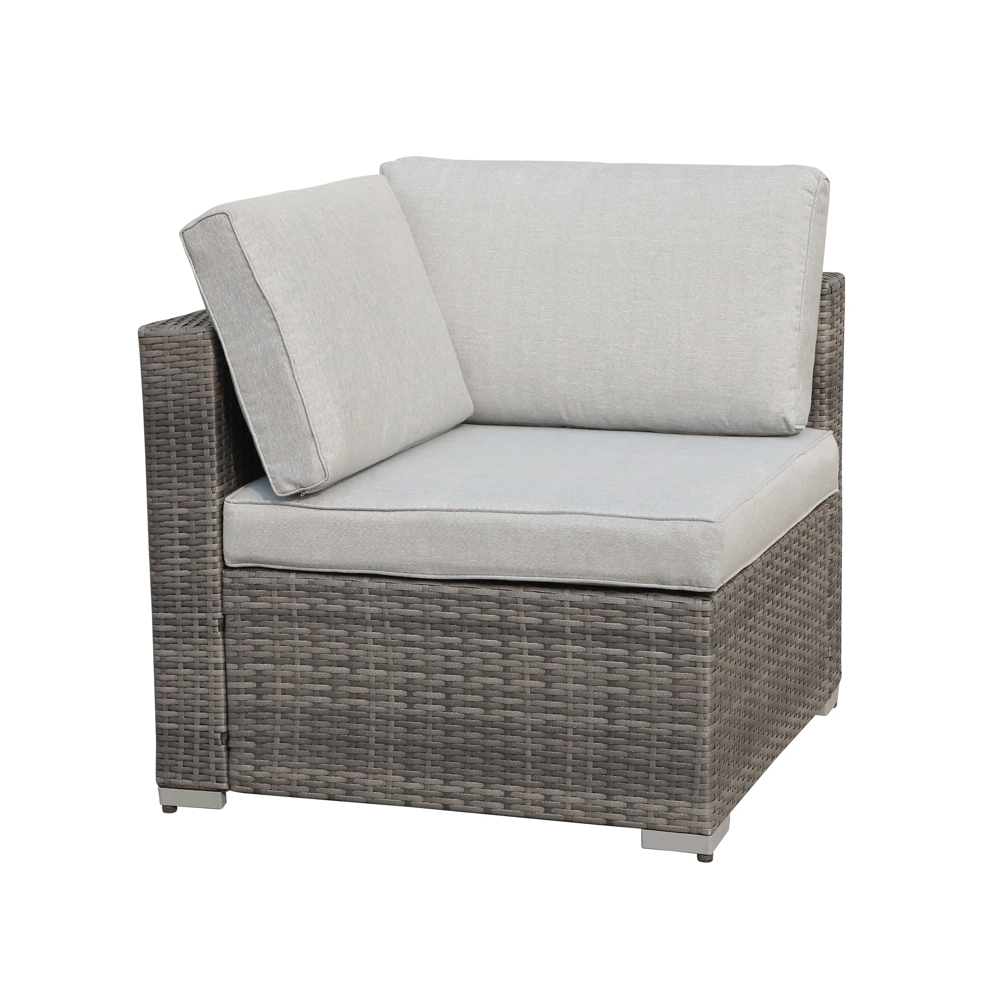 Ensemble de canapé d'angle sectionnel en osier pour patio, 2 pièces