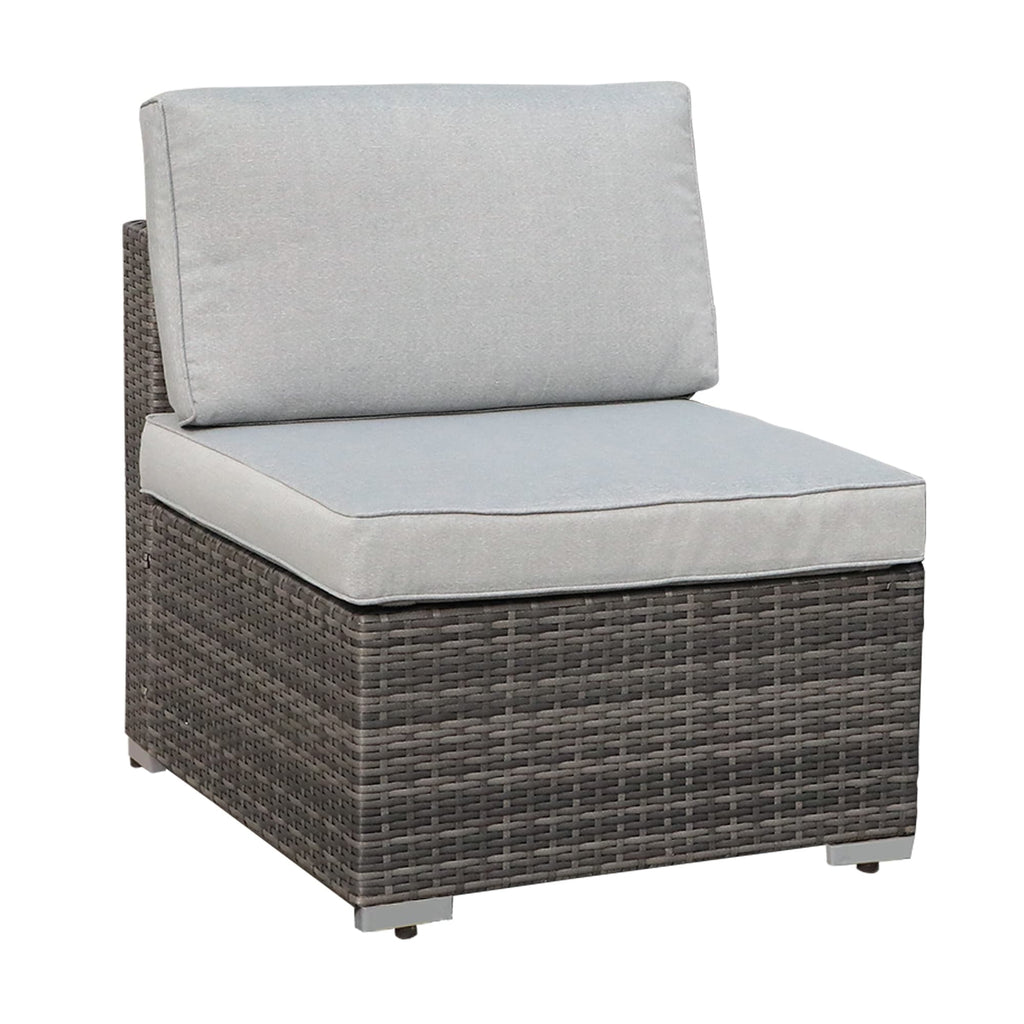 Ensemble de canapé d'angle sectionnel en osier pour patio, 2 pièces