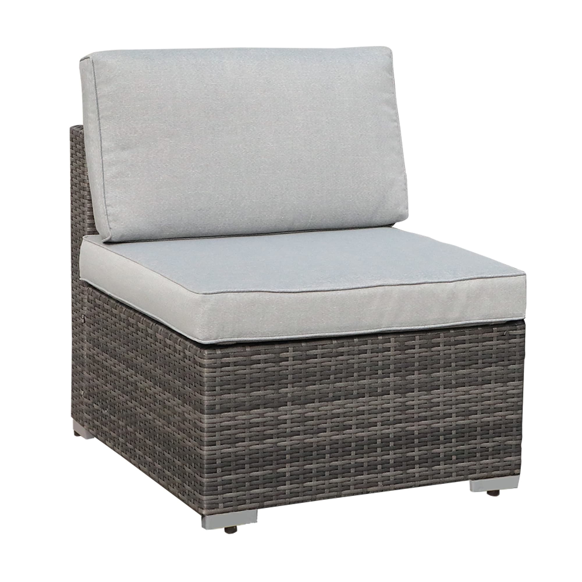 Ensemble de canapé d'angle sectionnel en osier pour patio, 2 pièces