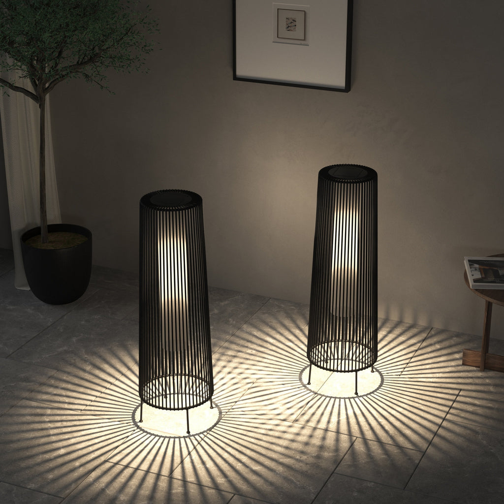 Lot de 2 lampadaires solaires d'extérieur