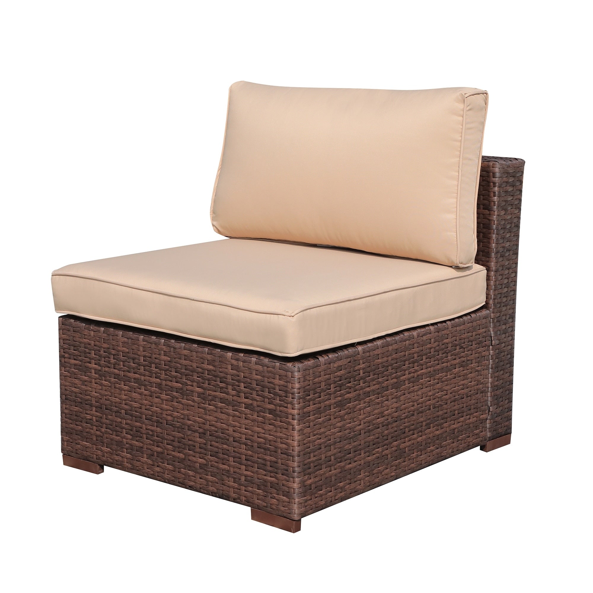 Ensemble de canapé d'angle sectionnel en osier pour patio, 2 pièces