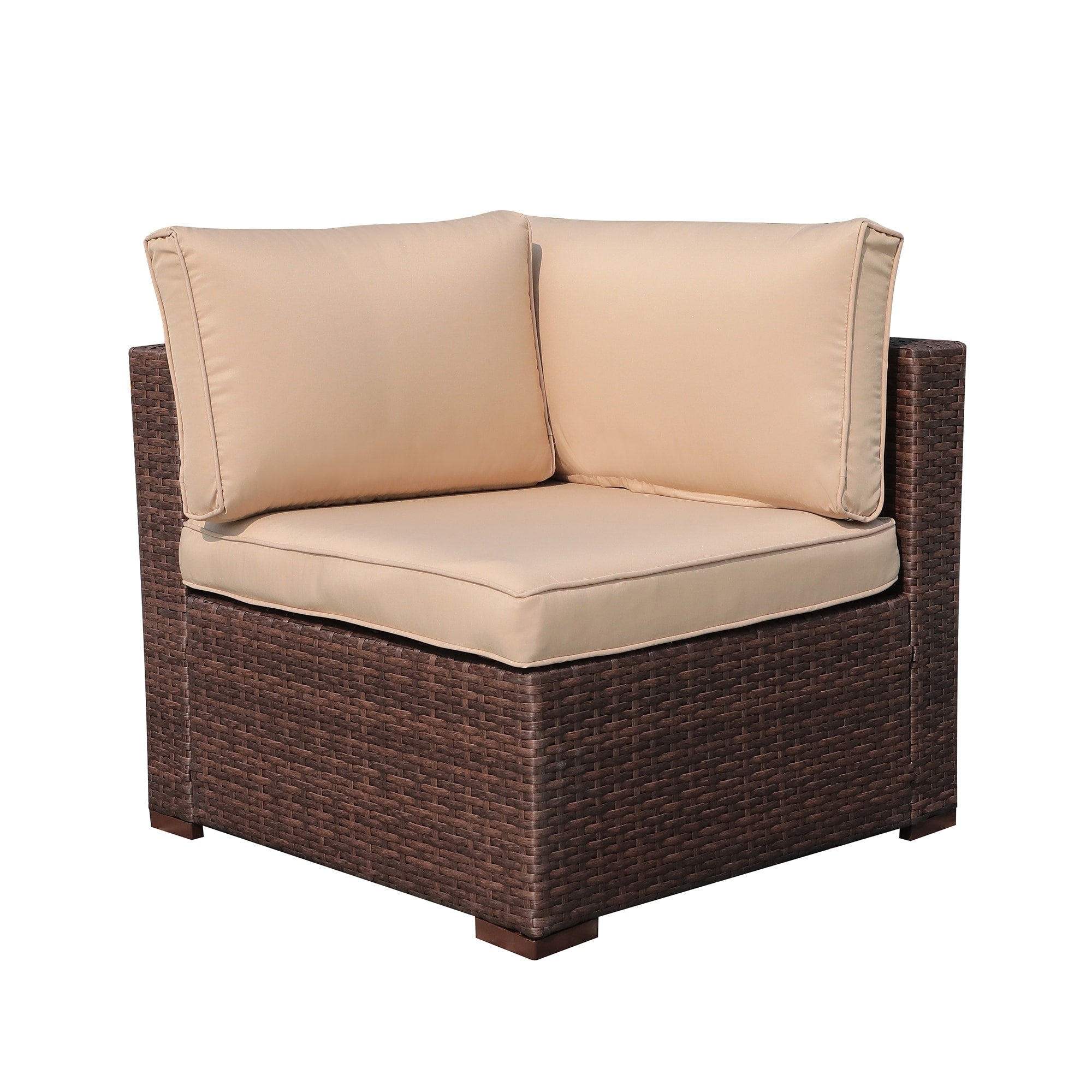 Ensemble de canapé d'angle sectionnel en osier pour patio, 2 pièces