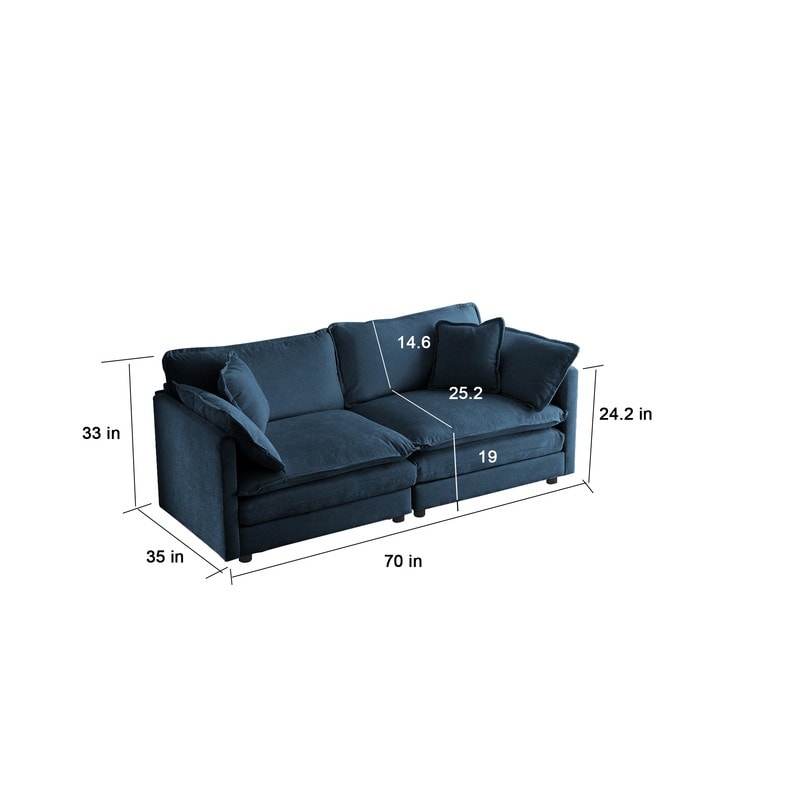Ensemble de 2 canapés surdimensionnés extra profonds rembourrés en chenille avec canapés 3 places et causeuse