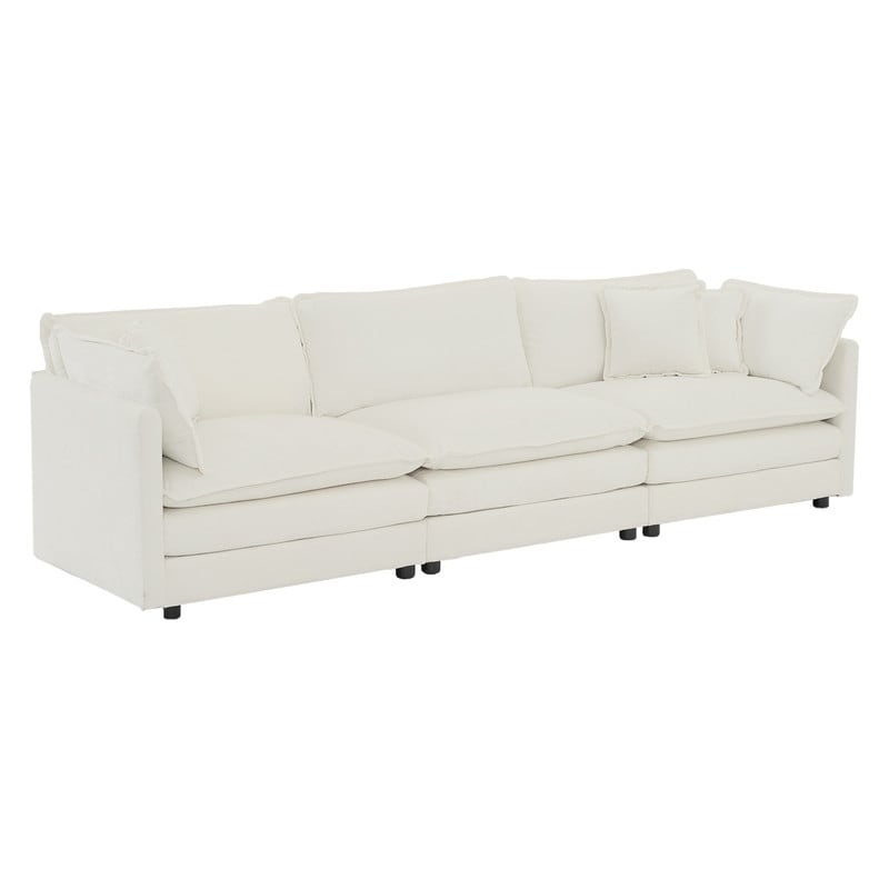 Ensemble de 2 canapés surdimensionnés extra profonds rembourrés en chenille avec canapés 3 places et causeuse