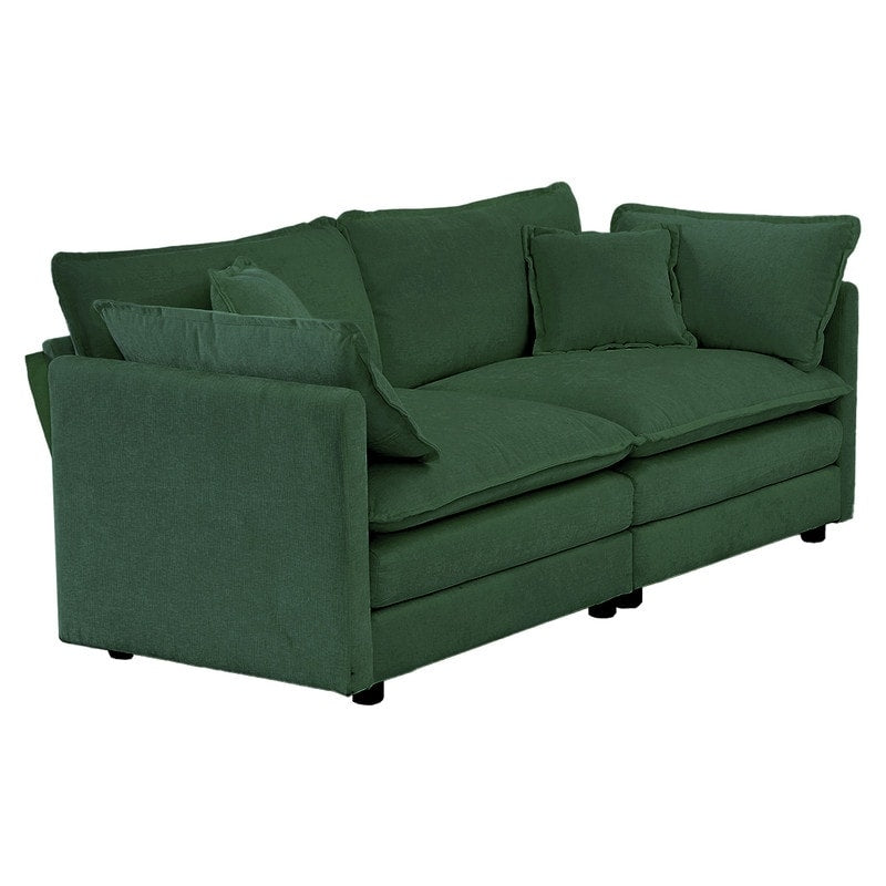 Ensemble de 2 canapés surdimensionnés extra profonds rembourrés en chenille avec canapés 3 places et causeuse