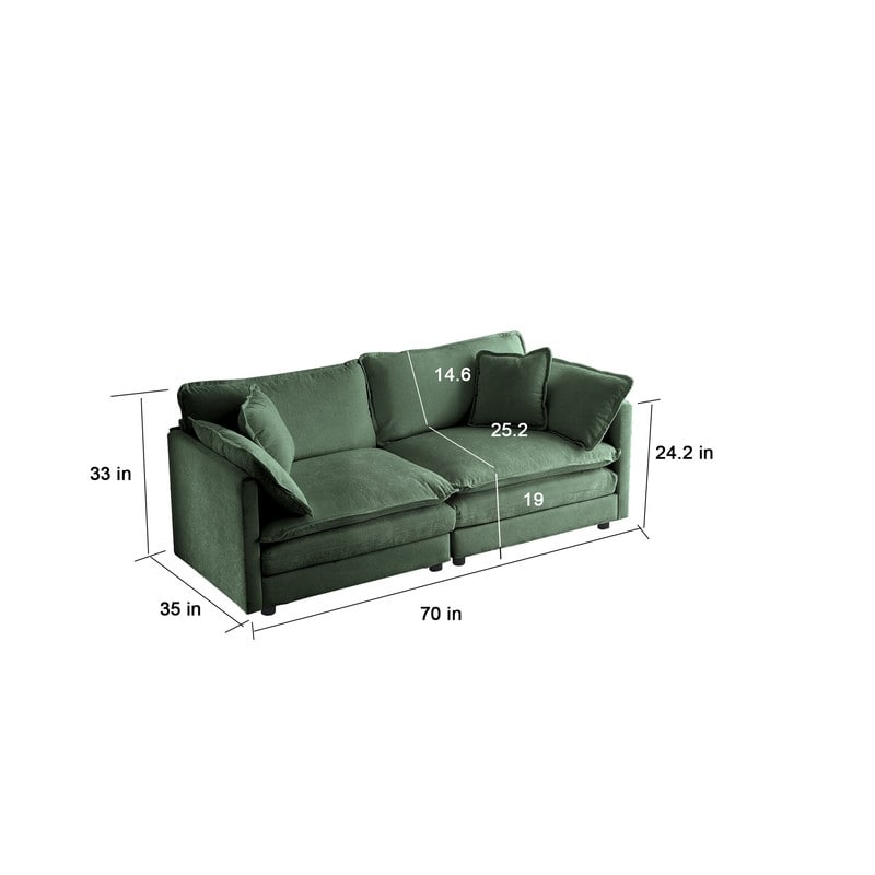 Ensemble de 2 canapés surdimensionnés extra profonds rembourrés en chenille avec canapés 3 places et causeuse