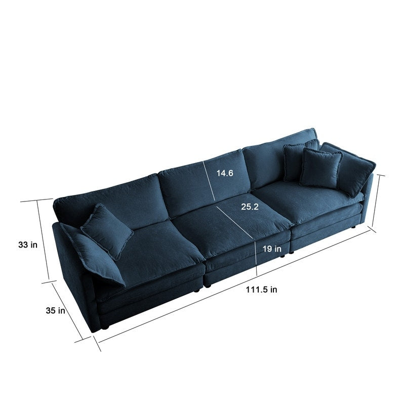 Ensemble de 2 canapés surdimensionnés extra profonds rembourrés en chenille avec canapés 3 places et causeuse