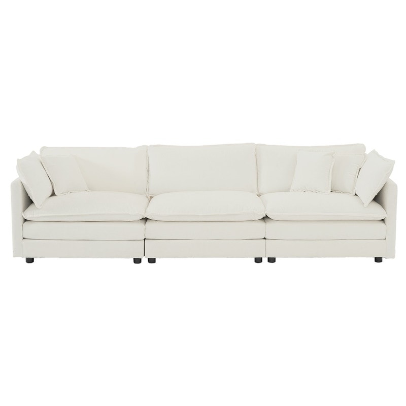 Ensemble de 2 canapés surdimensionnés extra profonds rembourrés en chenille avec canapés 3 places et causeuse