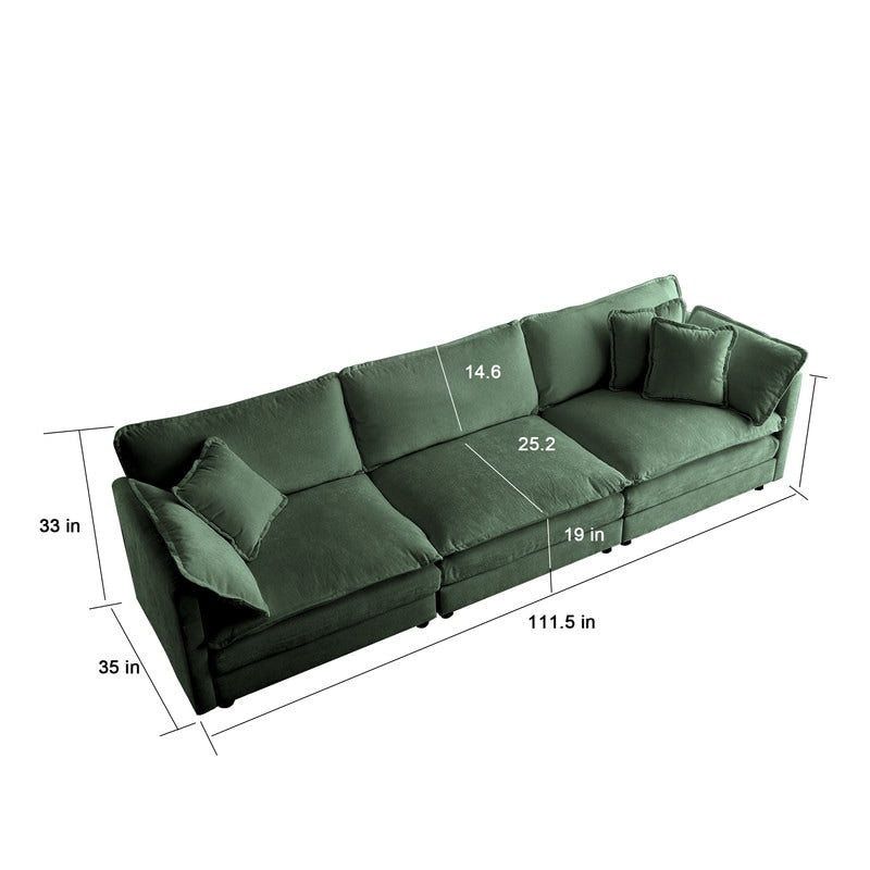 Ensemble de 2 canapés surdimensionnés extra profonds rembourrés en chenille avec canapés 3 places et causeuse