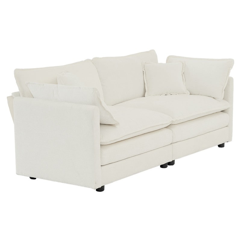 Ensemble de 2 canapés surdimensionnés extra profonds rembourrés en chenille avec canapés 3 places et causeuse
