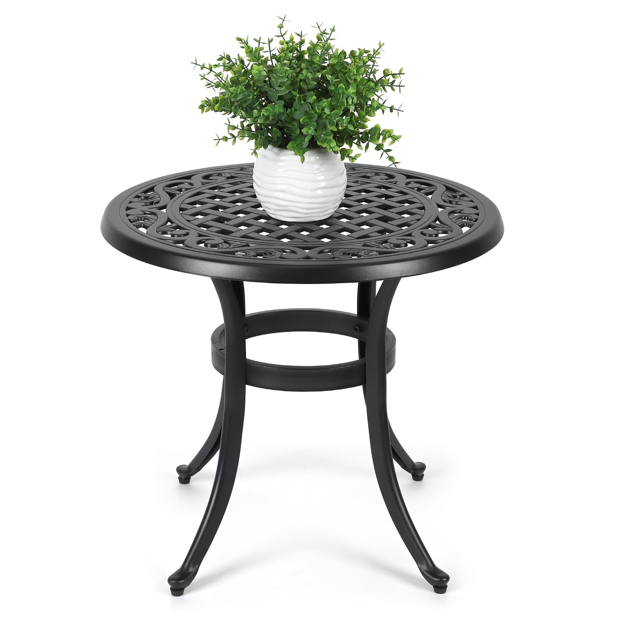 23.22 Round Cast Aluminum Outdoor Bistro Table，Mosaic Outdoor Round Side Table