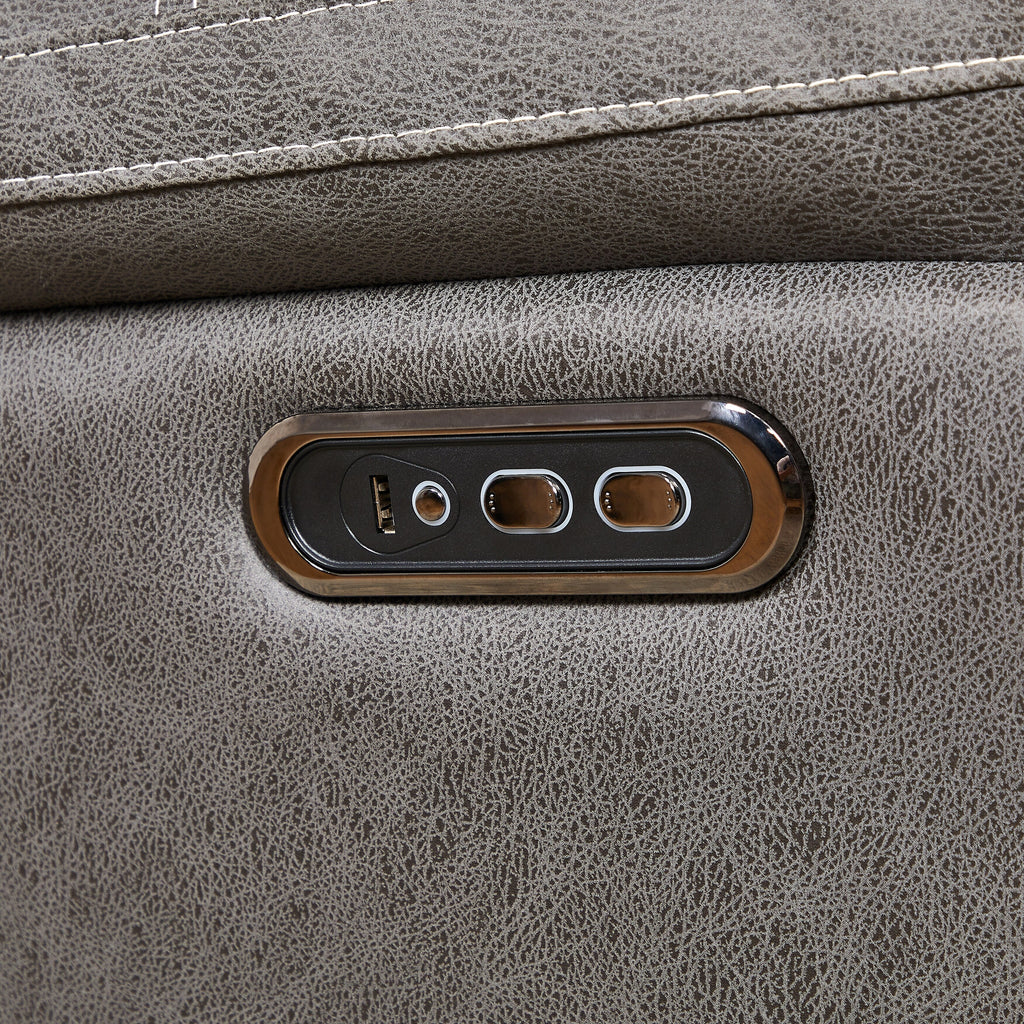 Fauteuil inclinable pivotant à 240° avec double moteur, appui-tête électrique, positions d'inclinaison infinies, ports de chargement USB et repose-pieds