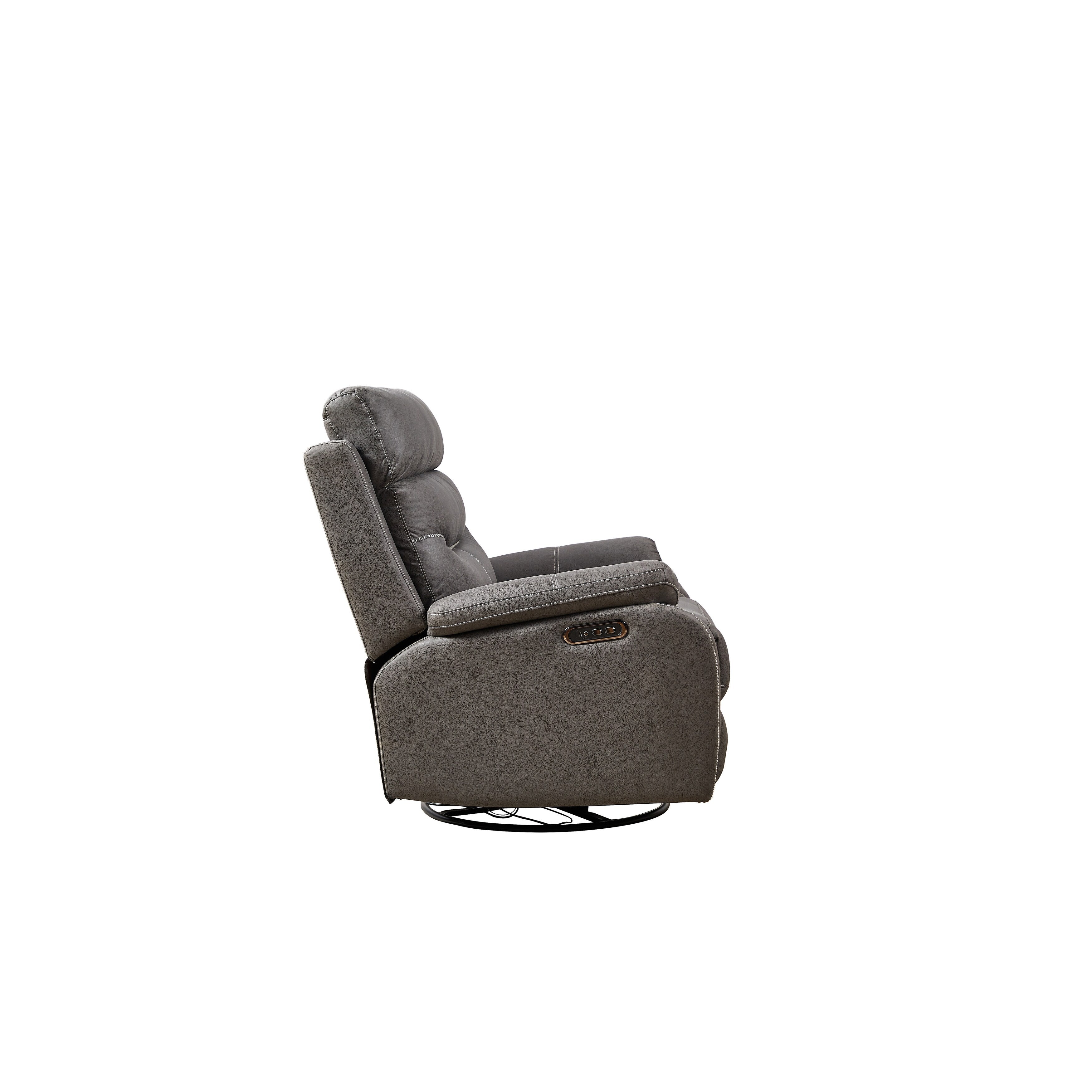 Fauteuil inclinable pivotant à 240° avec double moteur, appui-tête électrique, positions d'inclinaison infinies, ports de chargement USB et repose-pieds