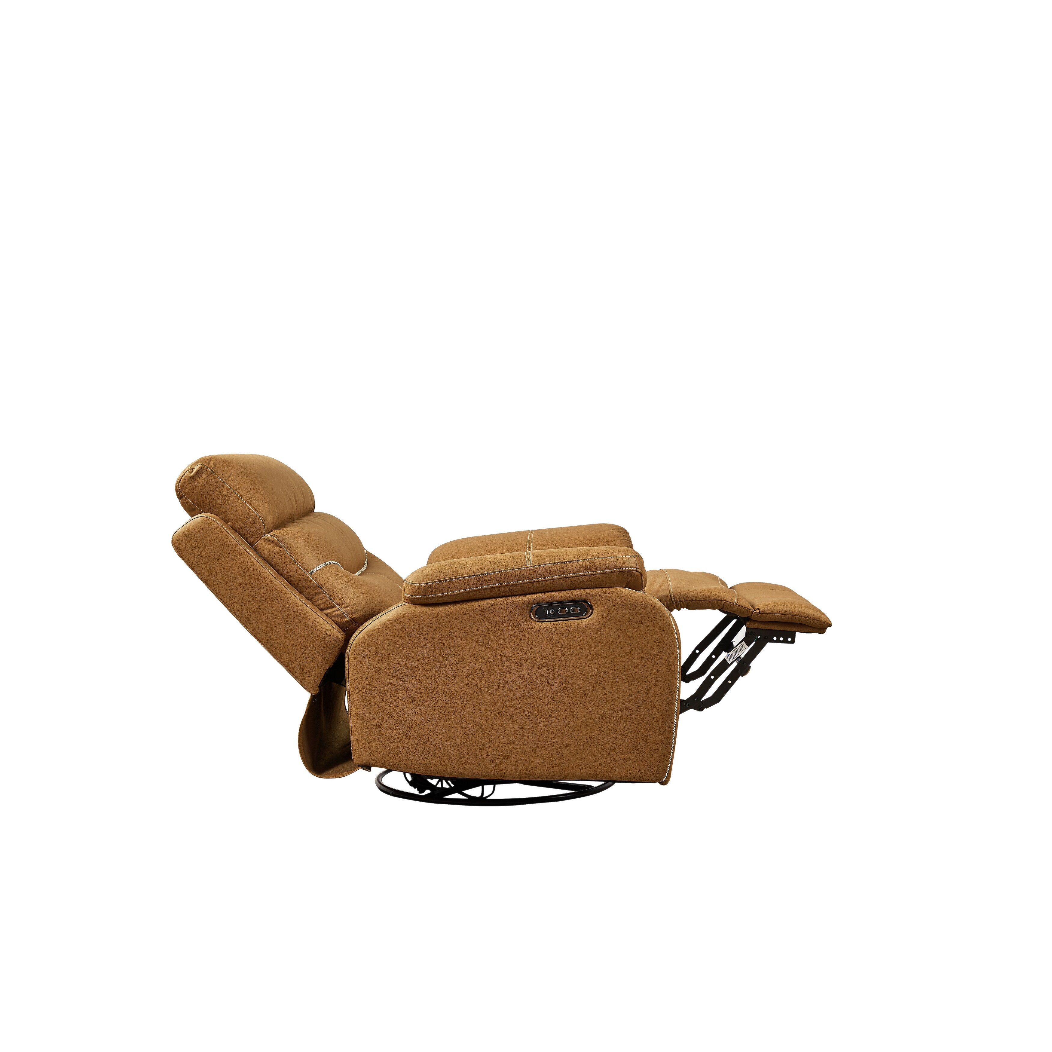 Fauteuil inclinable pivotant à 240° avec double moteur, appui-tête électrique, positions d'inclinaison infinies, ports de chargement USB et repose-pieds