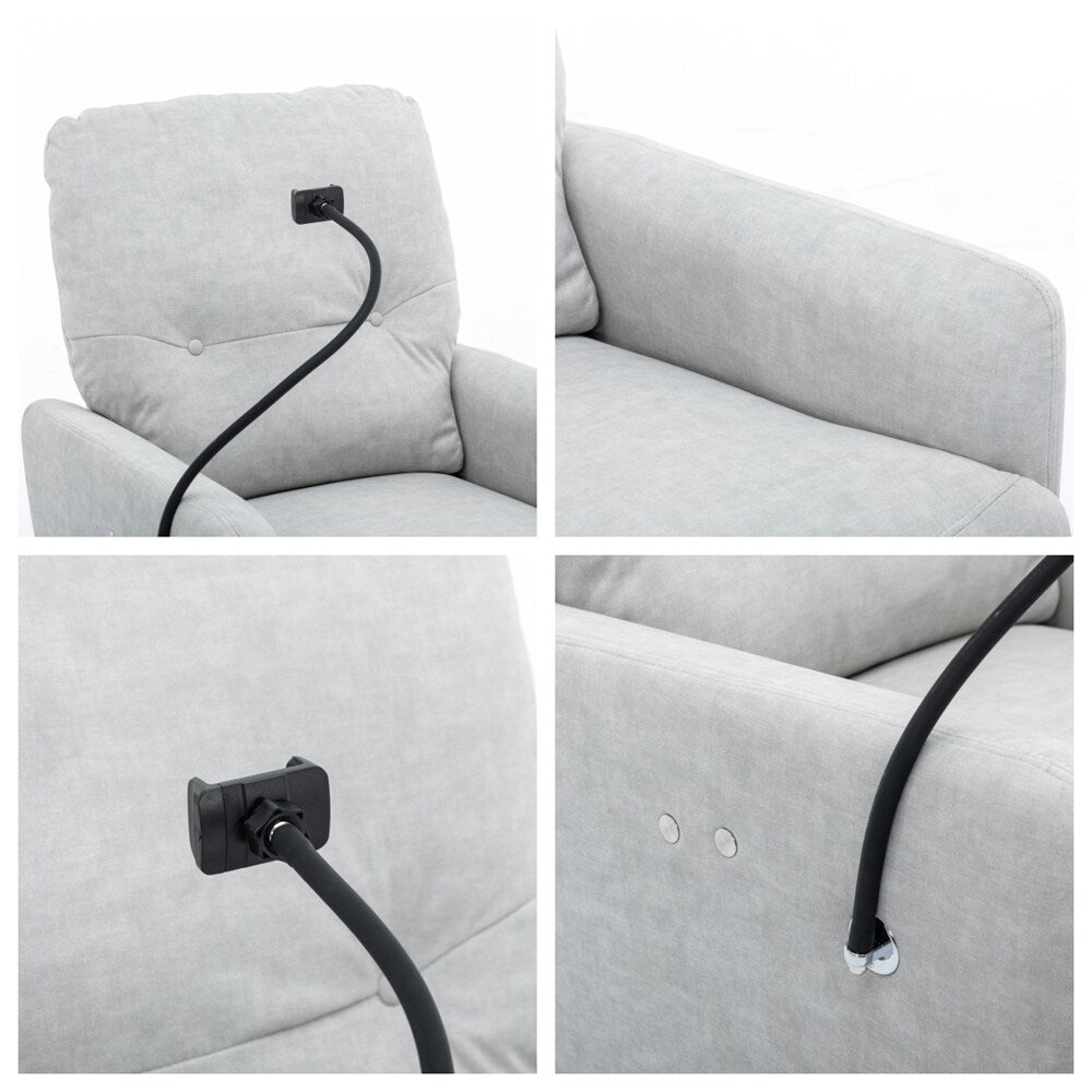 Fauteuil inclinable électrique pivotant à 270 degrés avec support de téléphone