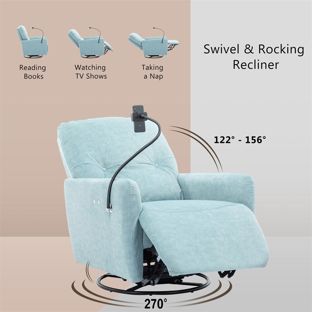 Fauteuil inclinable électrique pivotant à 270 degrés avec support de téléphone