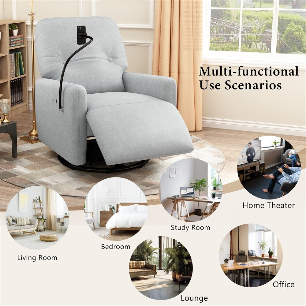 Fauteuil inclinable électrique pivotant à 270 degrés avec support de téléphone