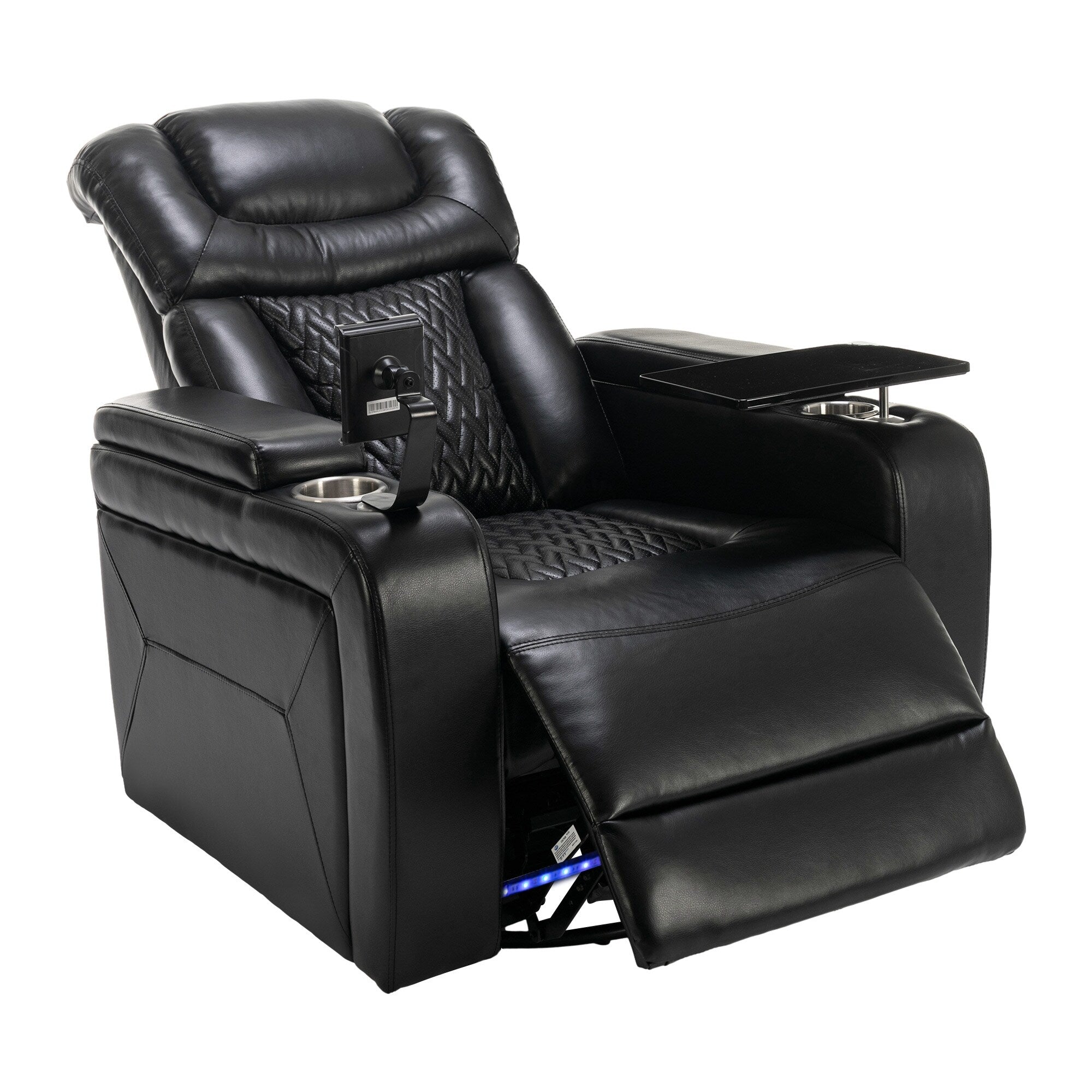 Fauteuil inclinable électrique pivotant à 270 degrés, siège individuel, fauteuil inclinable pour home cinéma, avec plateau, support pour téléphone, porte-gobelet et port USB