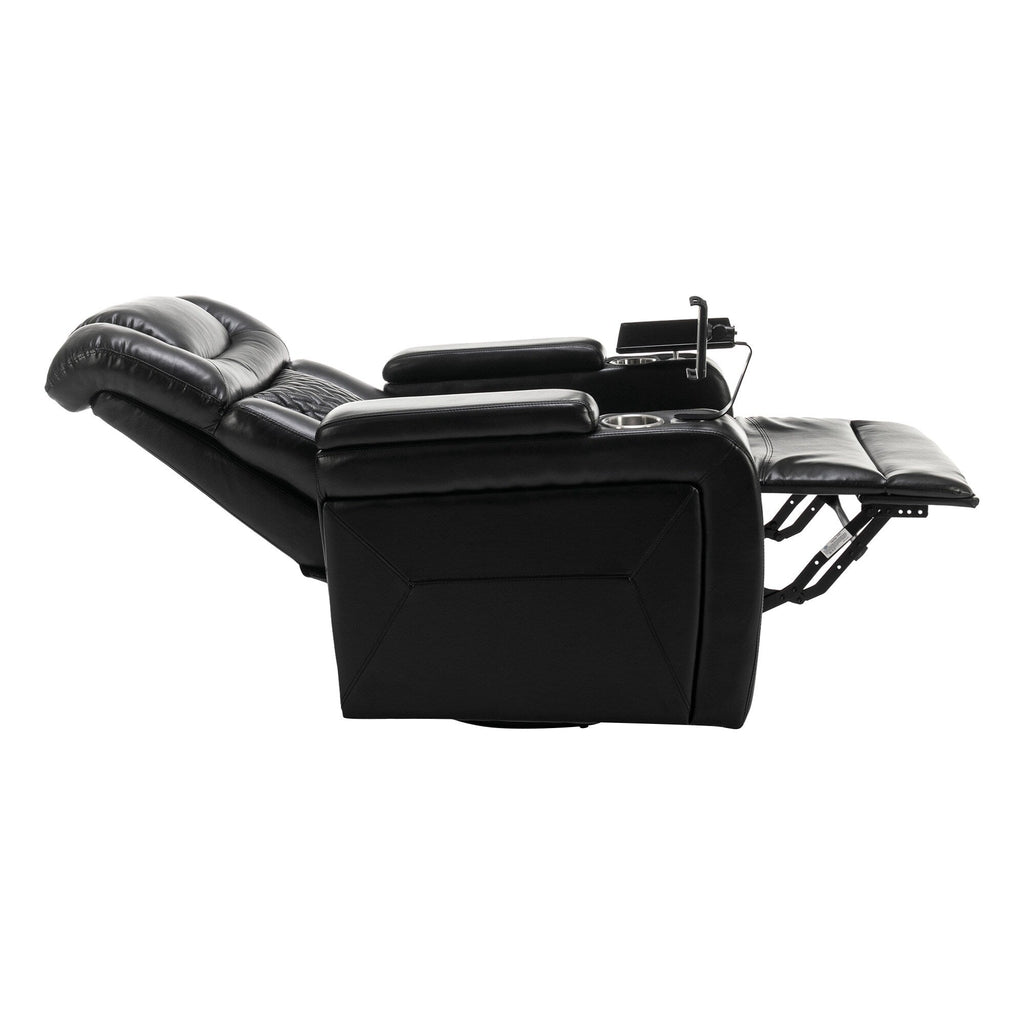 Fauteuil inclinable électrique pivotant à 270 degrés, siège individuel, fauteuil inclinable pour home cinéma, avec plateau, support pour téléphone, porte-gobelet et port USB