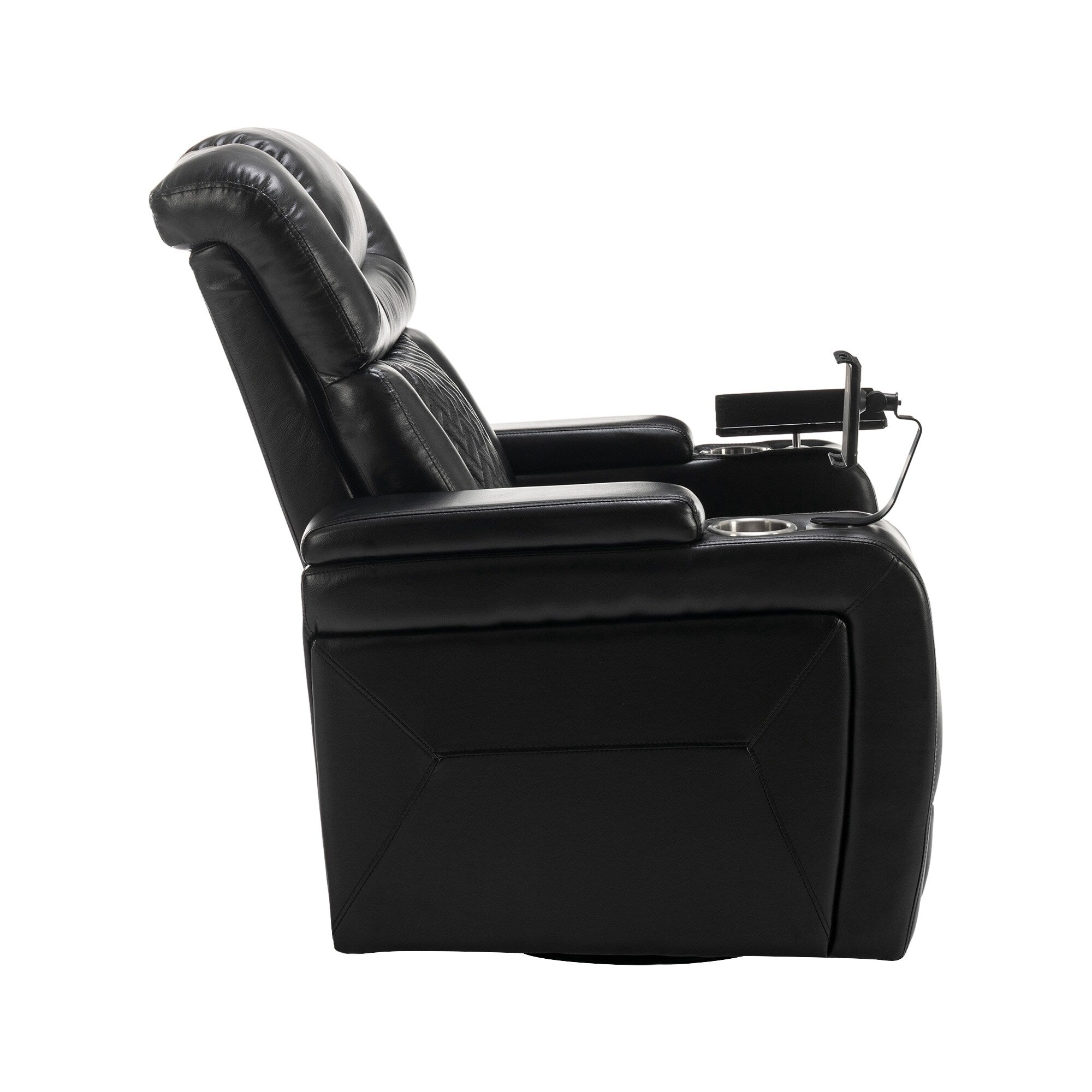 Fauteuil inclinable électrique pivotant à 270 degrés, siège individuel, fauteuil inclinable pour home cinéma, avec plateau, support pour téléphone, porte-gobelet et port USB