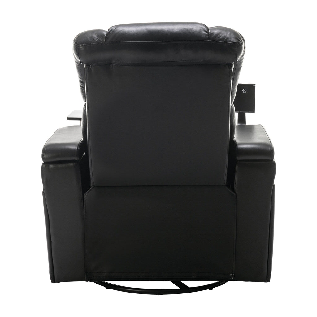 Fauteuil inclinable électrique pivotant à 270 degrés, siège individuel, fauteuil inclinable pour home cinéma, avec plateau, support pour téléphone, porte-gobelet et port USB