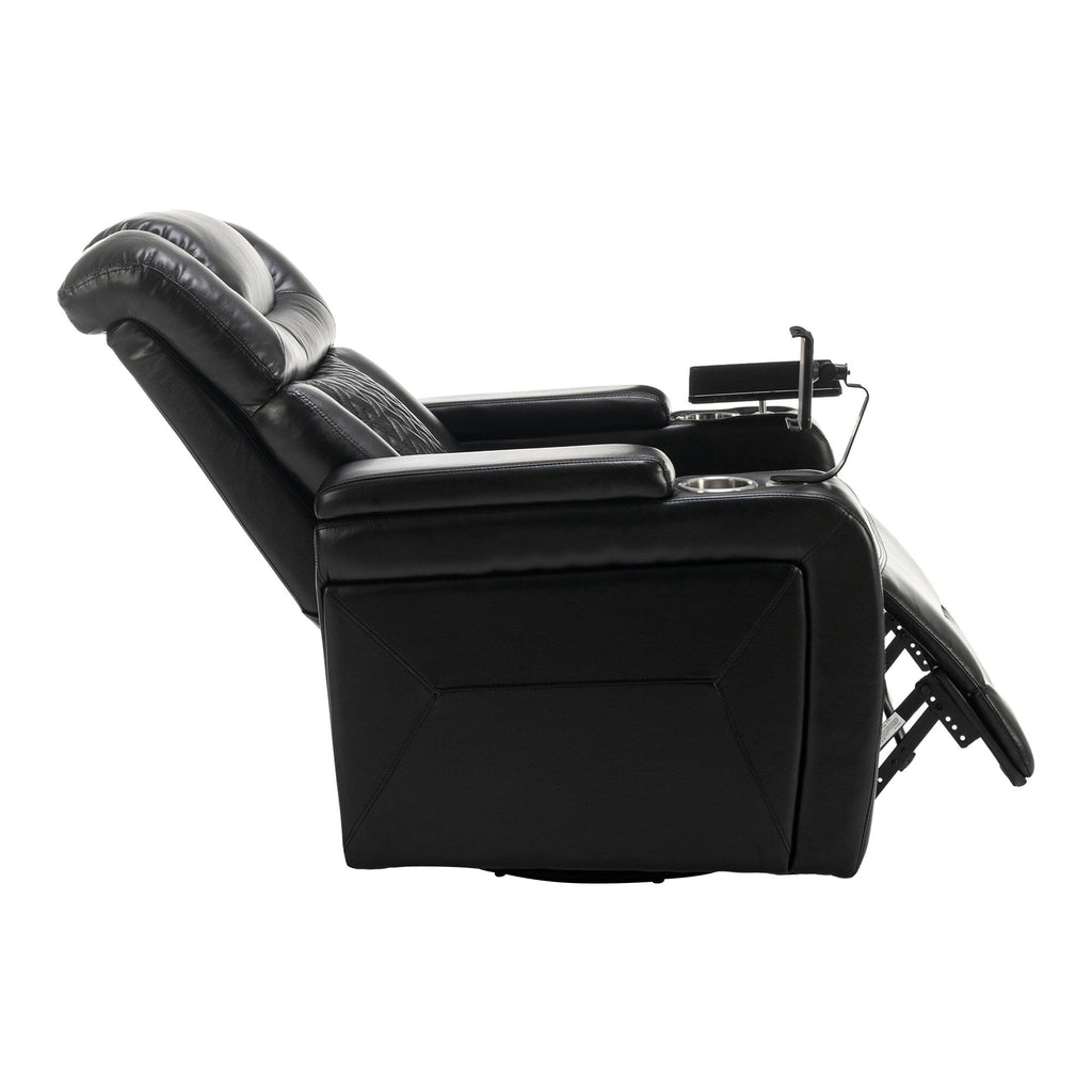 Fauteuil inclinable électrique pivotant à 270 degrés, siège individuel, fauteuil inclinable pour home cinéma, avec plateau, support pour téléphone, porte-gobelet et port USB