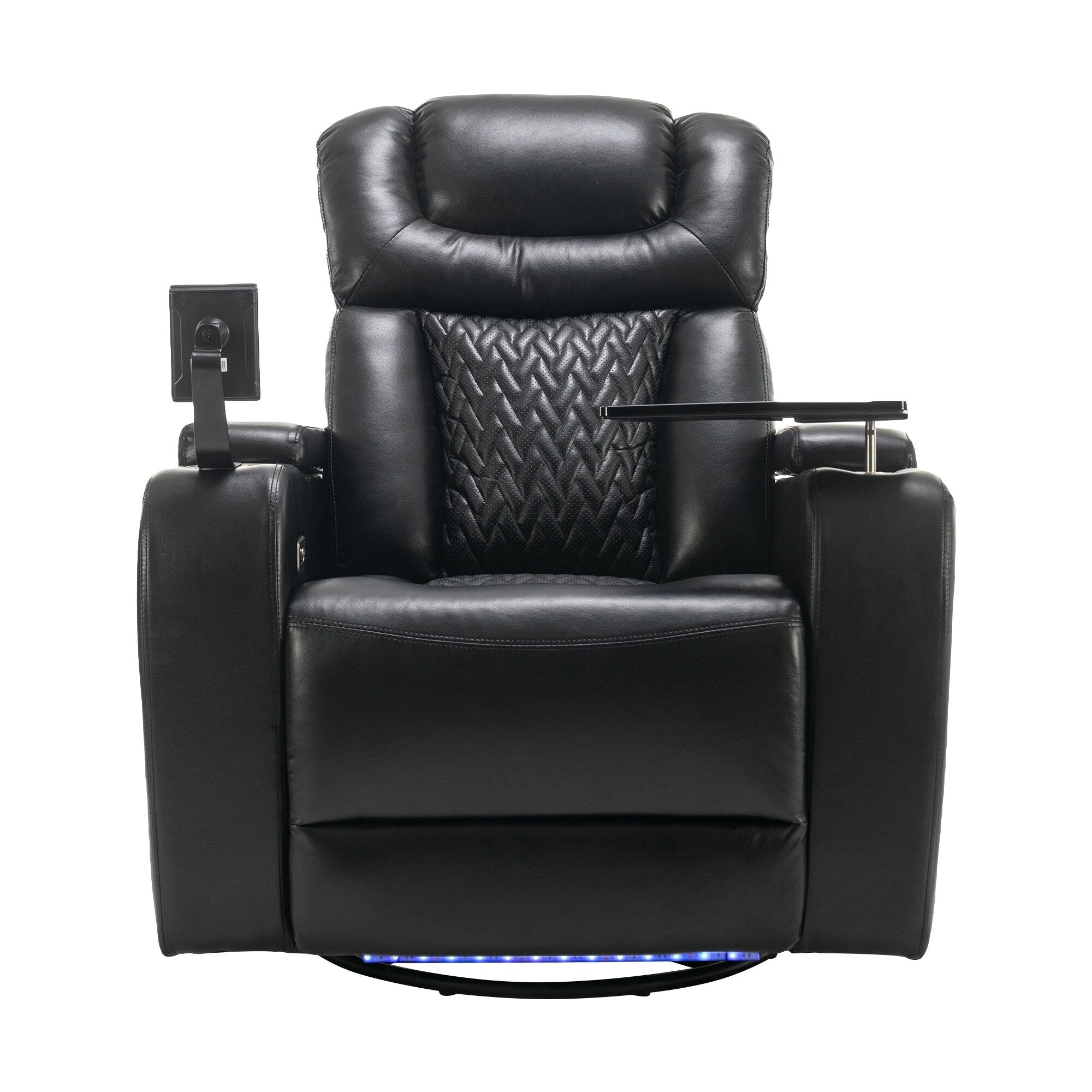 Fauteuil inclinable électrique pivotant à 270 degrés, siège individuel, fauteuil inclinable pour home cinéma, avec plateau, support pour téléphone, porte-gobelet et port USB