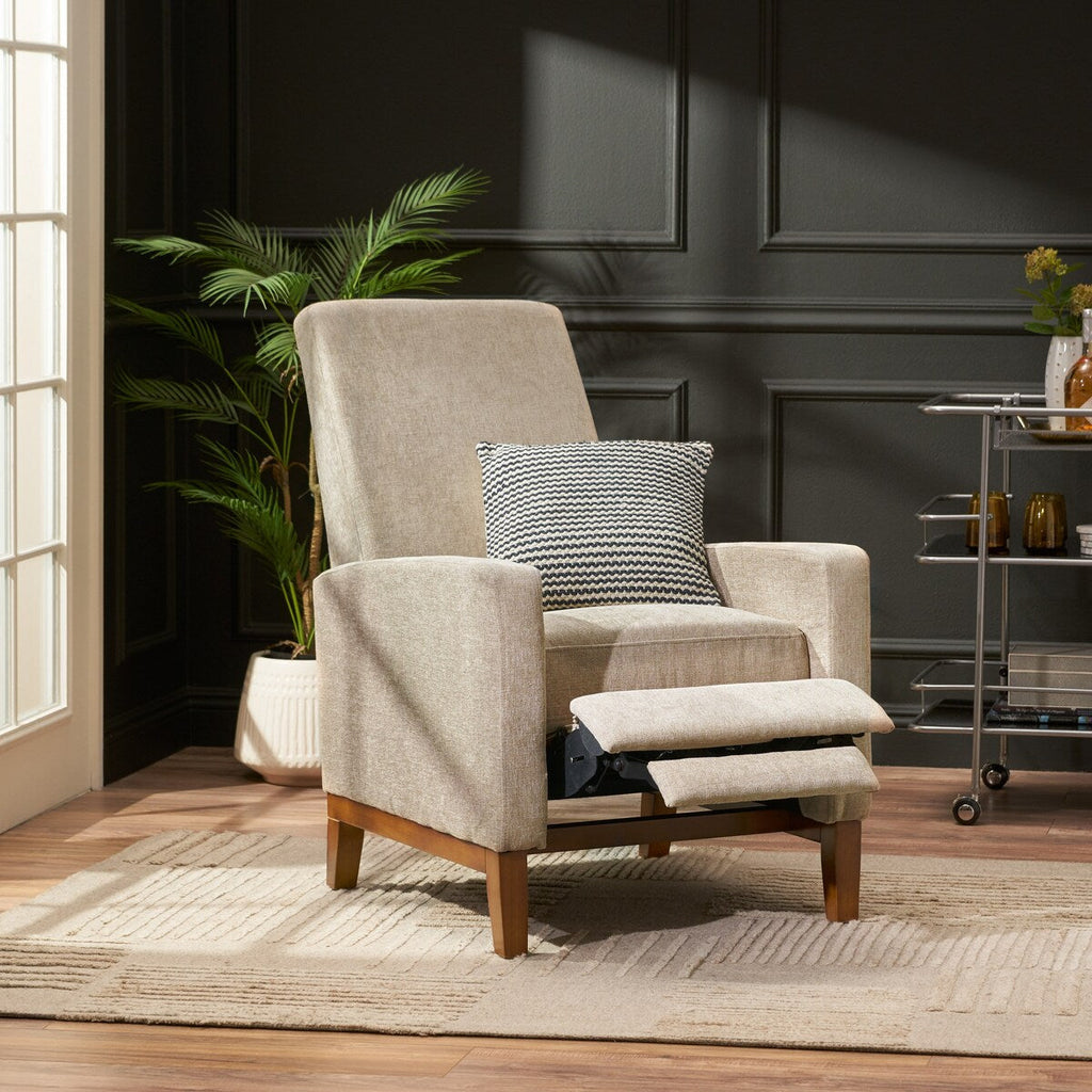 Canapé inclinable classique en bois de 27 pouces de large, fauteuil club manuel et rembourré, meuble de salon