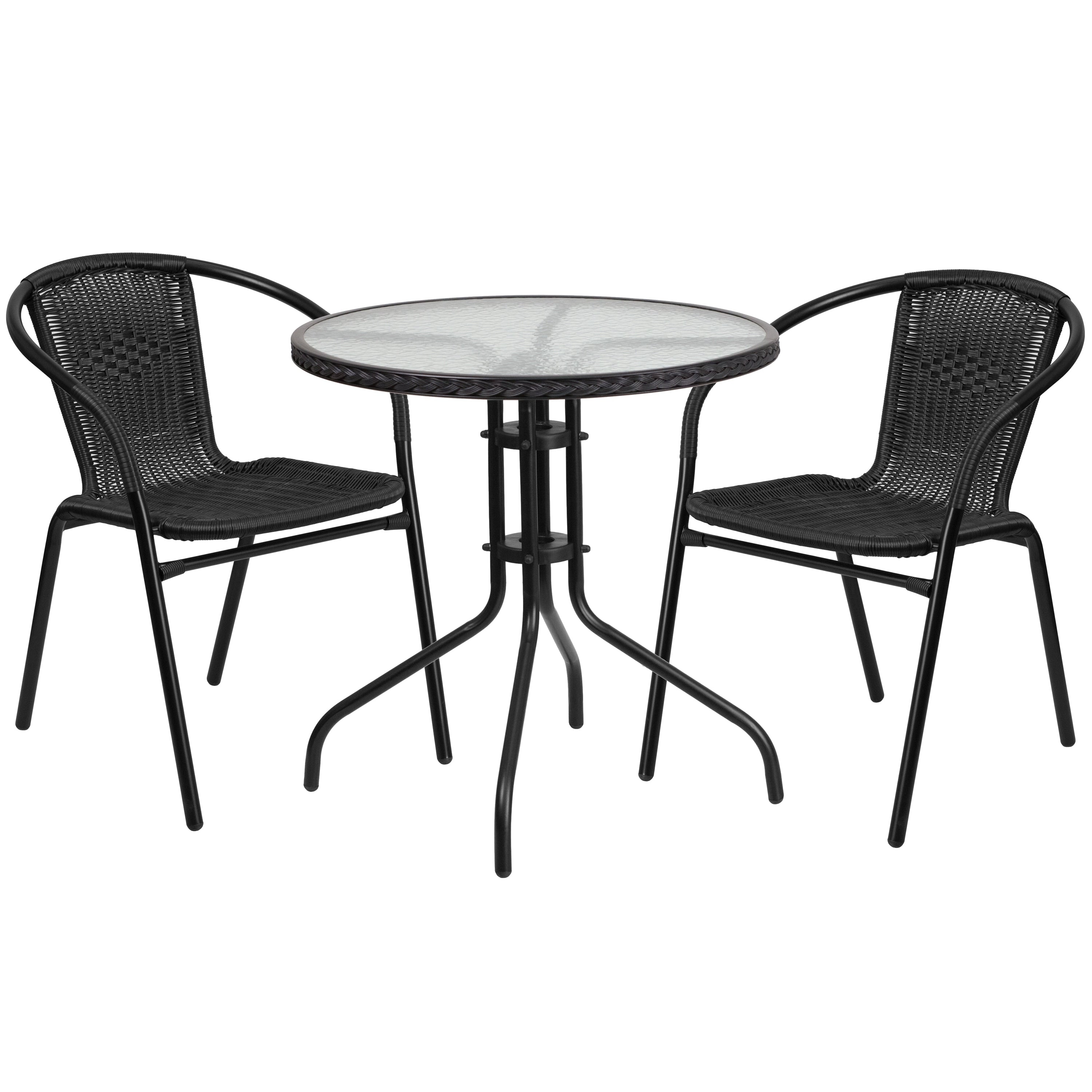 3-piece Outdoor Table/Chair Set - 28.75W x 28.75D x 28H