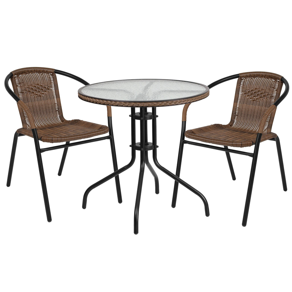 3-piece Outdoor Table/Chair Set - 28.75W x 28.75D x 28H