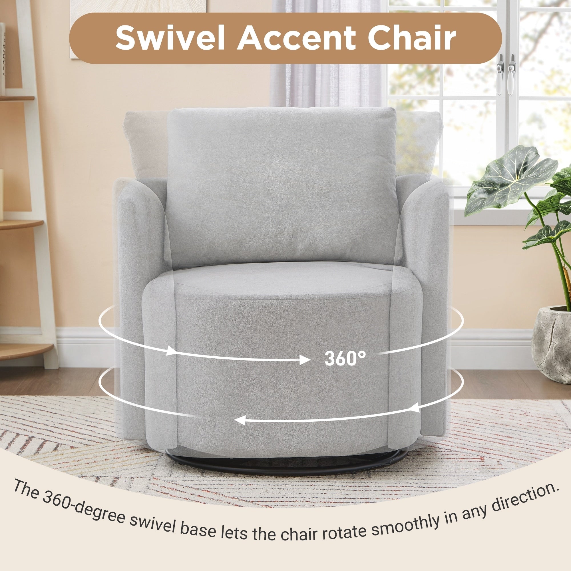Fauteuil d'appoint en forme de tonneau de 29,9 pouces