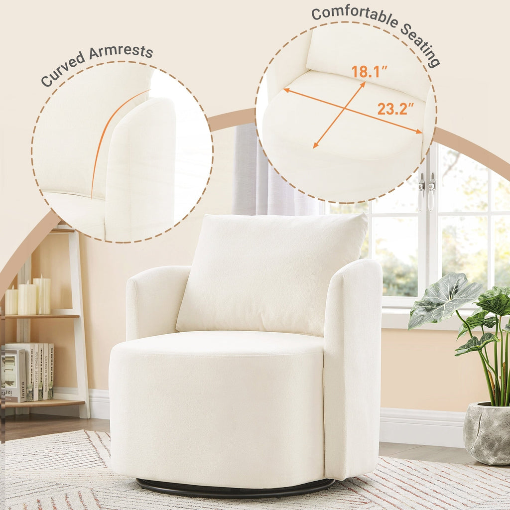Fauteuil d'appoint en forme de tonneau de 29,9 pouces