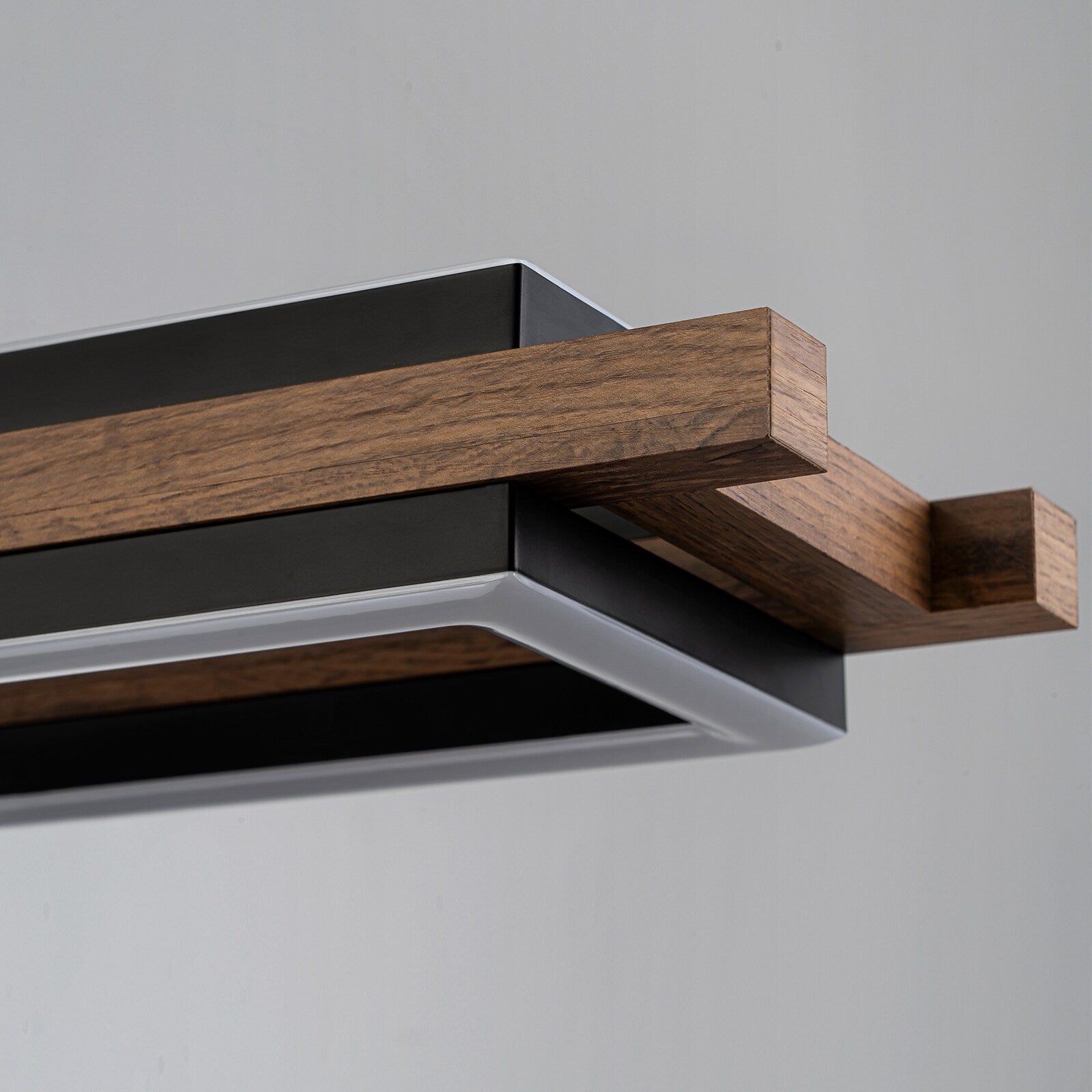 Lustre linéaire en bois à 3 ou 5 lumières LED intégrées pour îlot de cuisine
