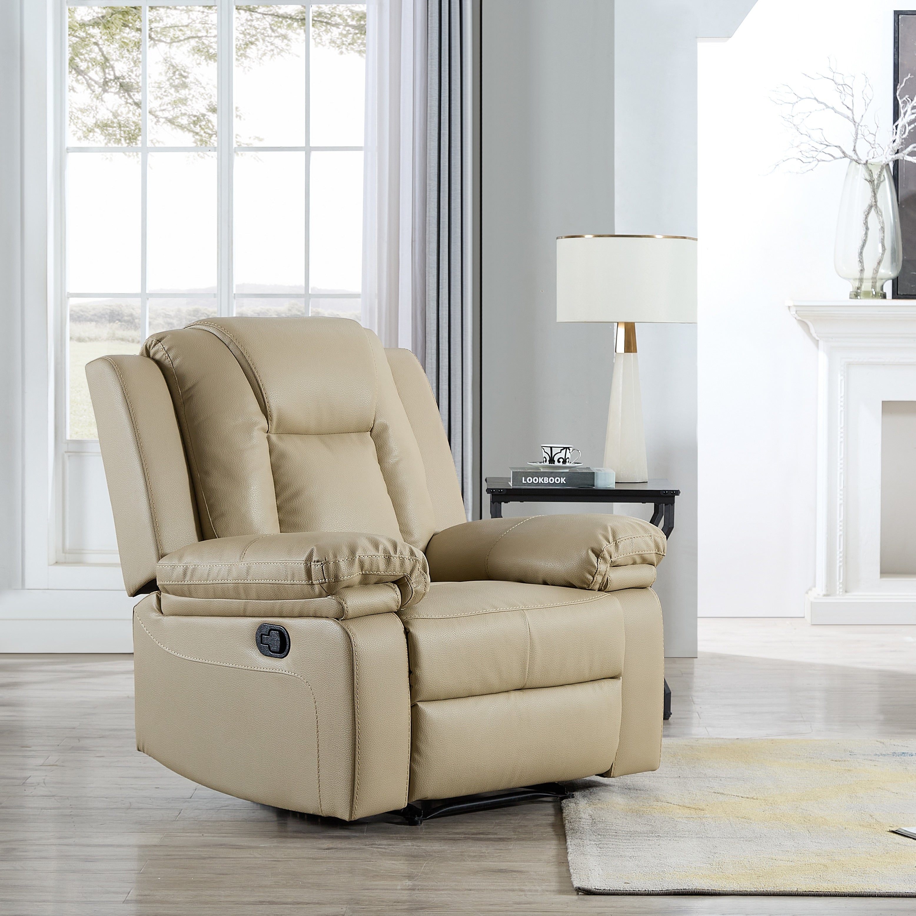 3-PC Bonded Leather Reclining Sofa Loveseat and Chair Living Room Set
